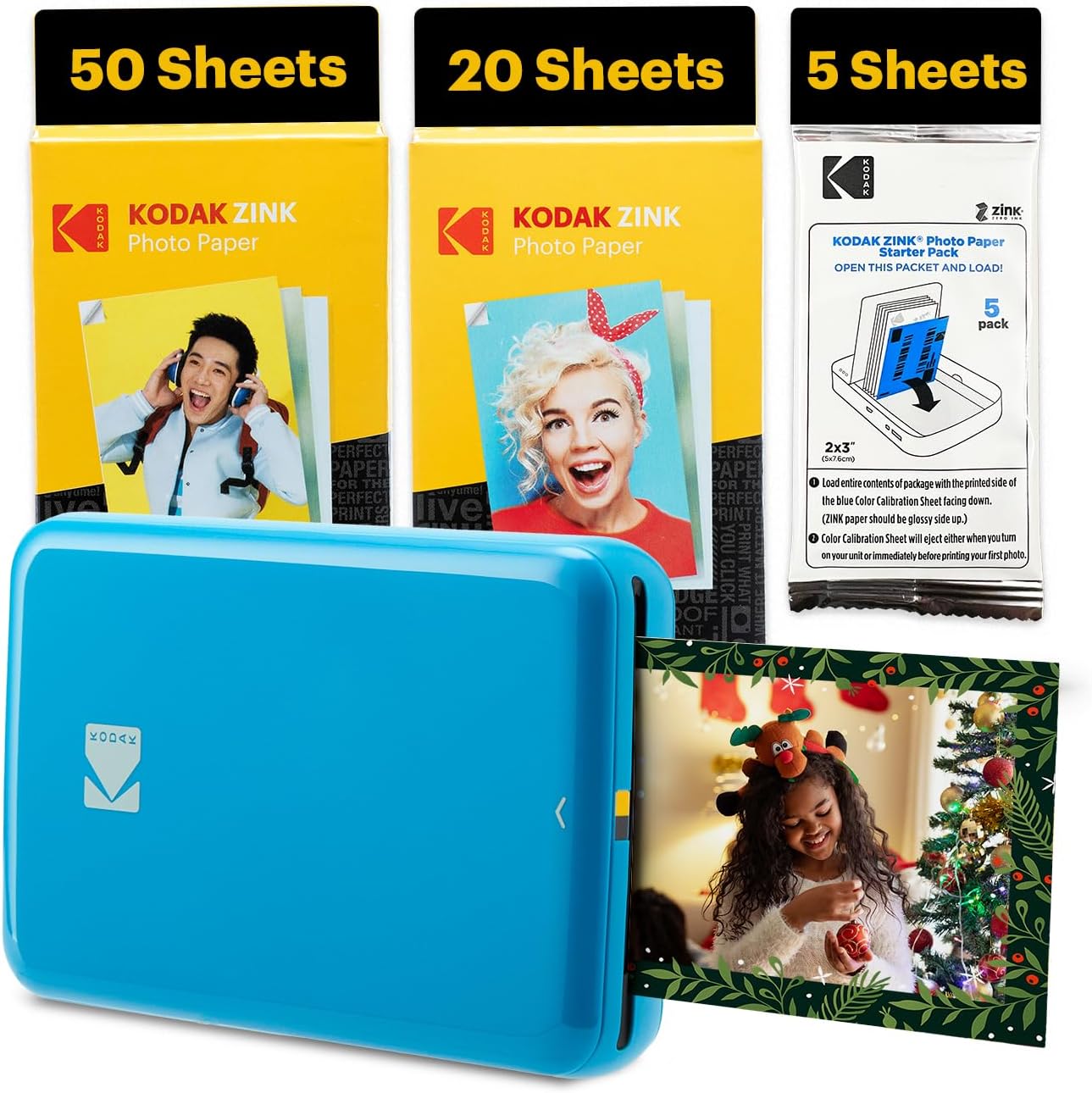 KODAK Step Instant Smartphone Photo Printer, Portable Mini Color Wireless Mobile Printer, Zink 2x3” (5.1x7.5 cm) Sticky-Back Photos