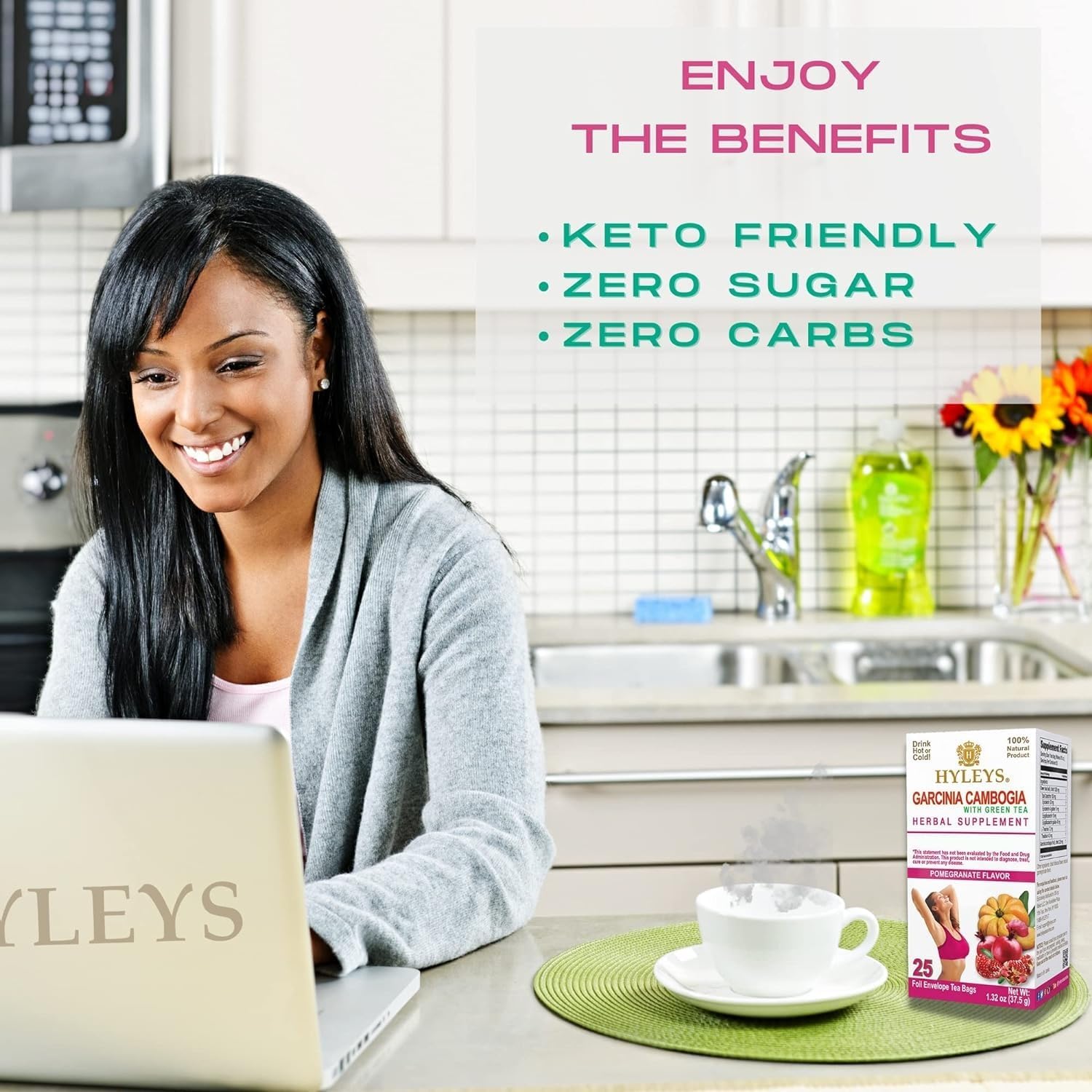 HYLEYS Tea Garcinia Cambogia Green Tea 5 Flavors Assortment - 25 Tea Bags