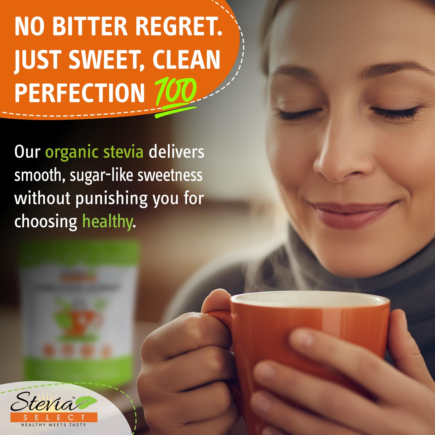 Stevia Select Organic Stevia Powder 1.25oz - Sugar Free Plant Based Pure Stevia Sweetener Stevia Extract Keto Sugar Substitute No Additives Zero Calorie