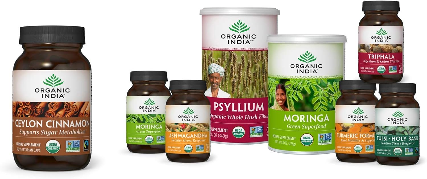 ORGANIC INDIA Ceylon Cinnamon Supplement - Organic Ceylon Cinnamon Capsules, Cinnamon Pills Herbal Supplement, Support Digestion, Source of Antioxidants, USDA Organic, Vegan, Gluten-Free - 90 Capsules