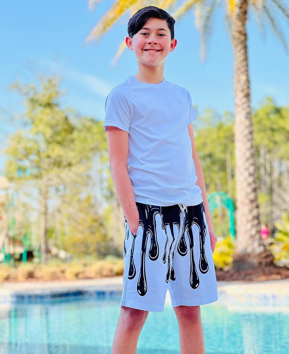 BFUSTYLE Boys Swim Trunks Mesh Lining Kids Bathing Suit 5-14 Years Shorts