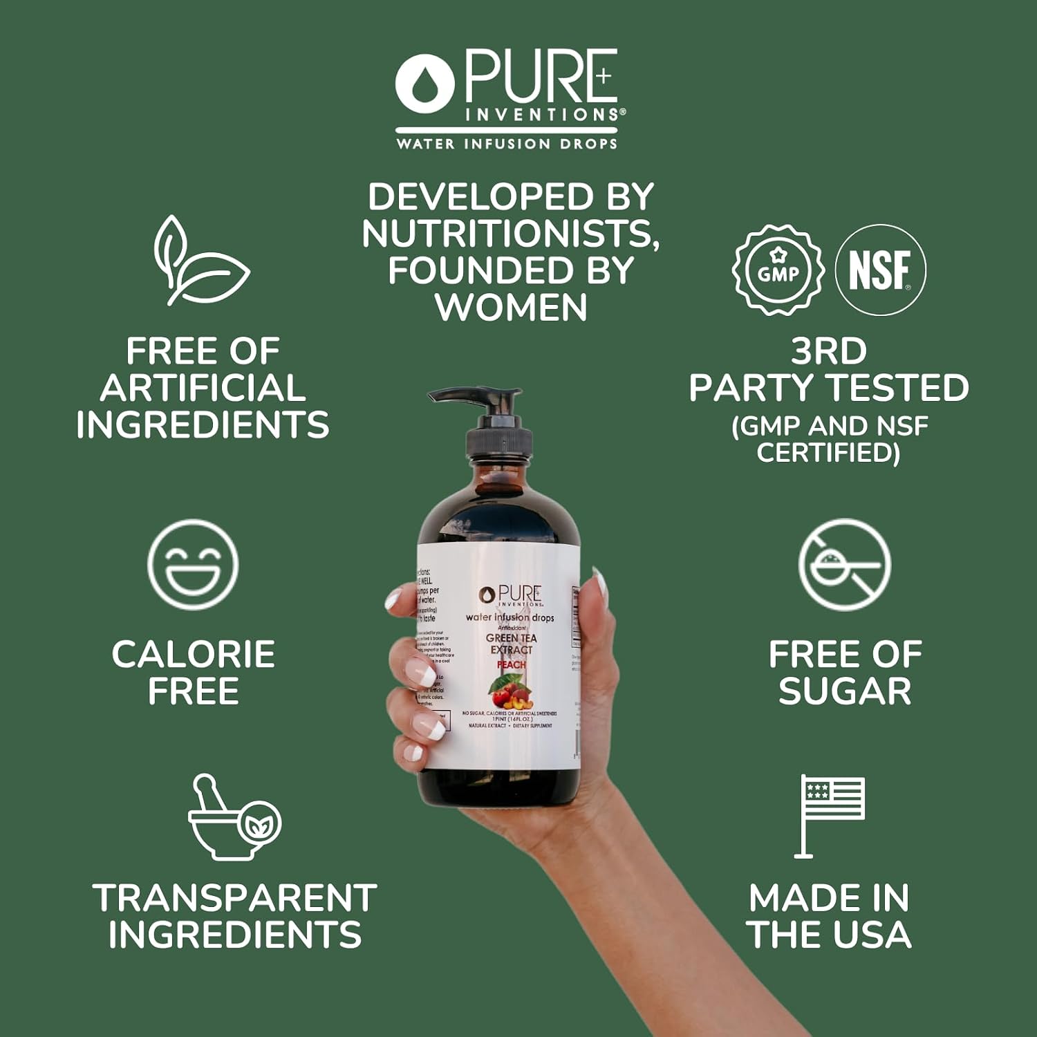 Pure Inventions Water Enhancer Drops - Refreshing and Delicious - Antioxidants, Electrolytes - No Sugar, Calories, or Artificial Sweeteners - Cranberry and Elderberry (60 Servings)