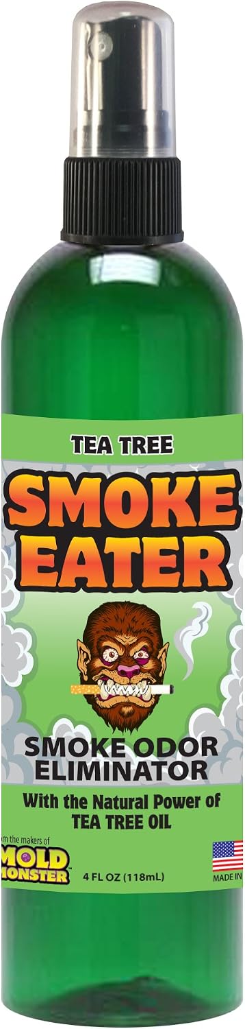 Smoke Eater Odor Eliminator Spray & Air Freshener, Lavender, 4 oz | Cigarette, Cigar, Cannabis & Tobacco, For Car, Home, Clothes, Travel Size, Tea Tree Oil Formula, Non-Aerosol Pump Spray