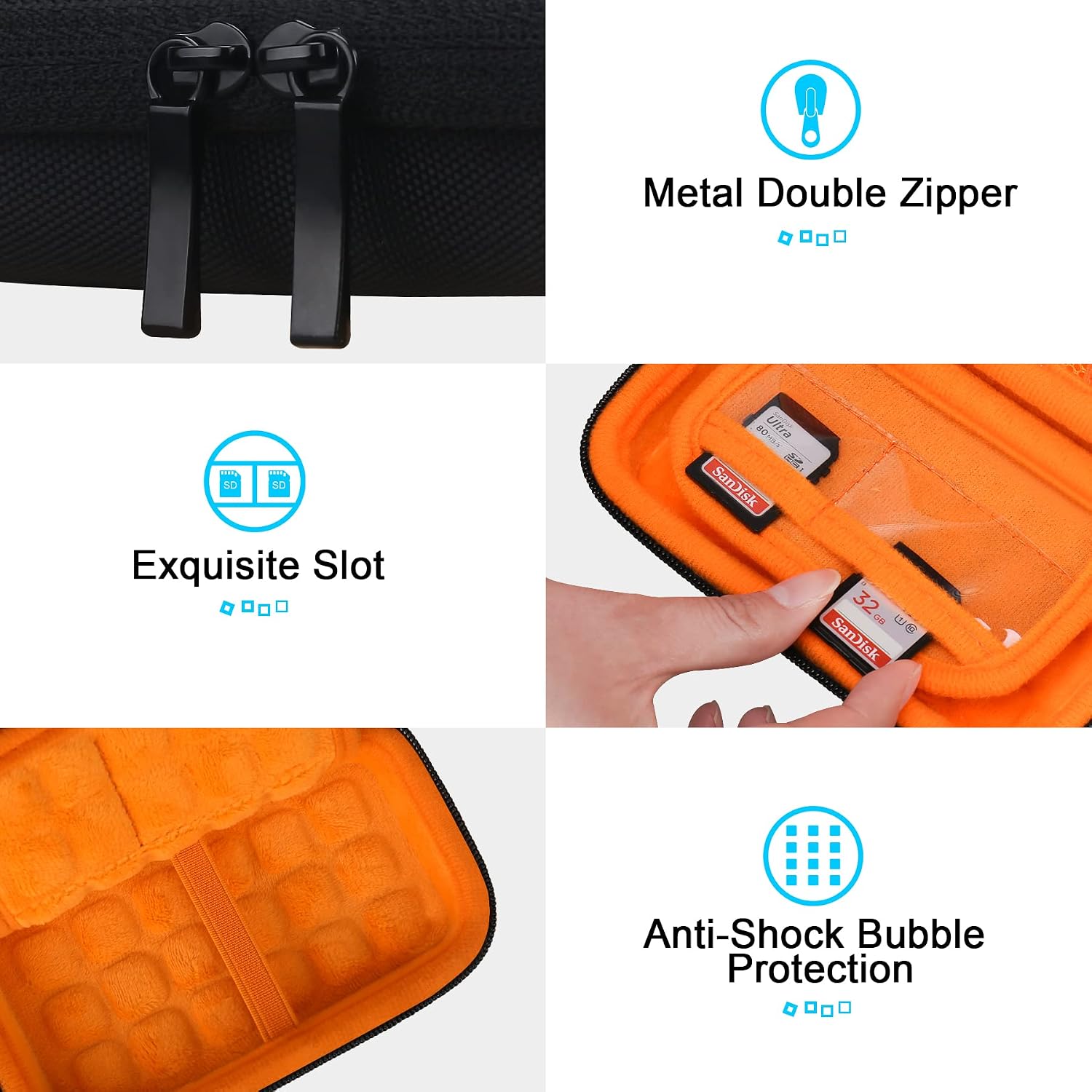 Lacdo Hard Carrying Case for SanDisk Extreme Pro/SanDisk Extreme Portable External SSD 500GB 1TB 2TB 4TB 8TB USB-C Solid State Drive EVA Shockproof