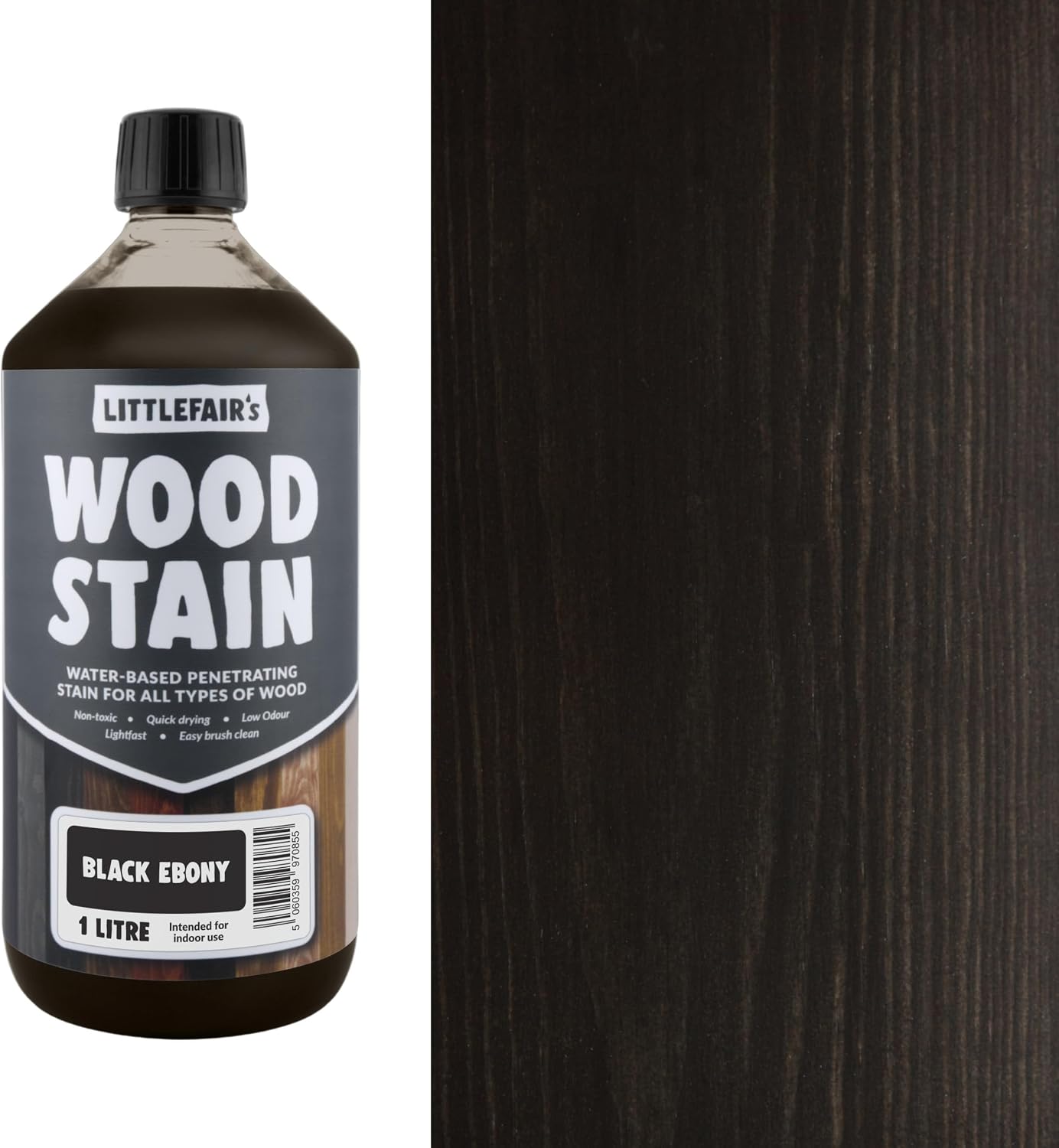 Littlefair's Wood Stain Water Based - 8.5oz/250ml - Indoor Furniture Stain Light & Dark Finishes - Special Non Toxic & Eco Friendly Formula - Wood Stain for Crafts - Color: Antique Stripped Pine