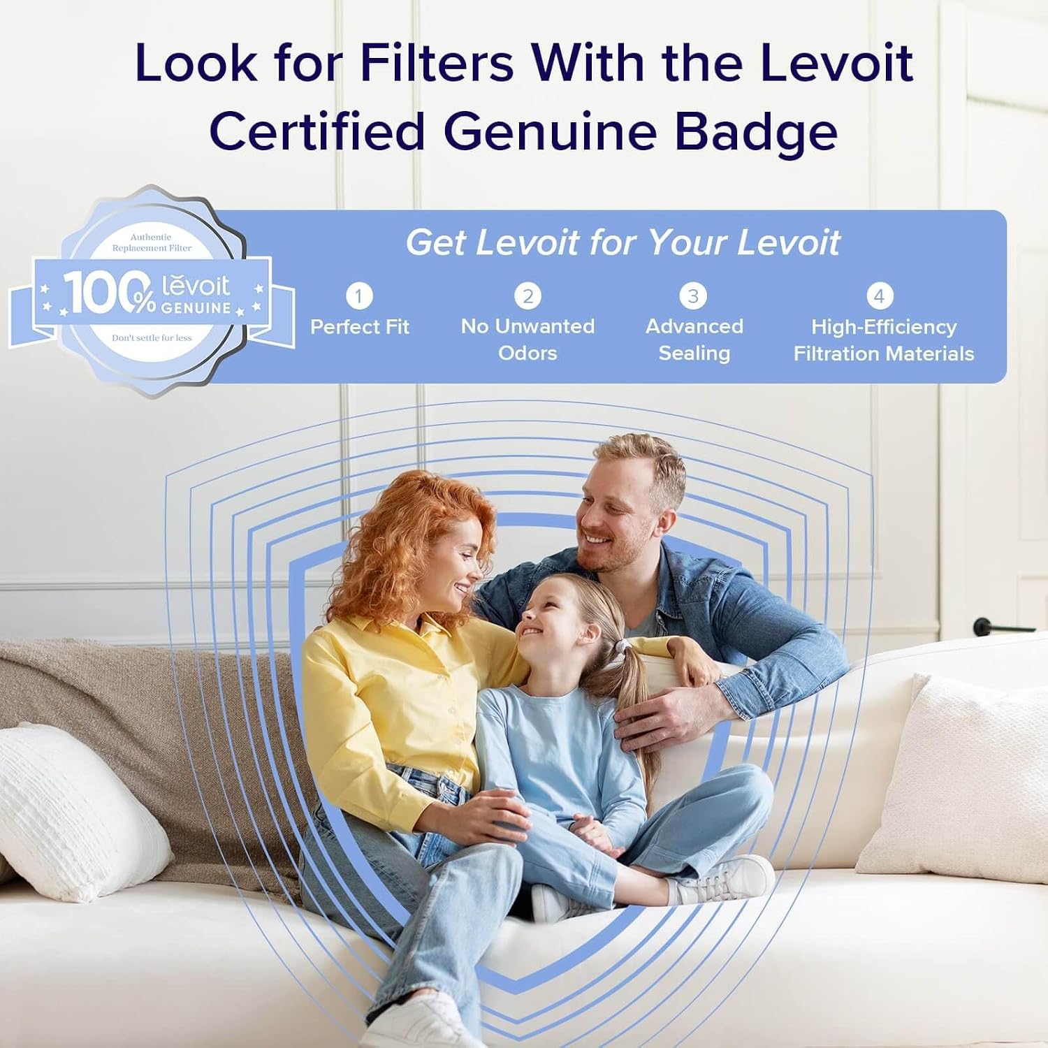 Levoit Air Purifier for Home Pets Bedroom Dorm Room, Smart & Voice Control