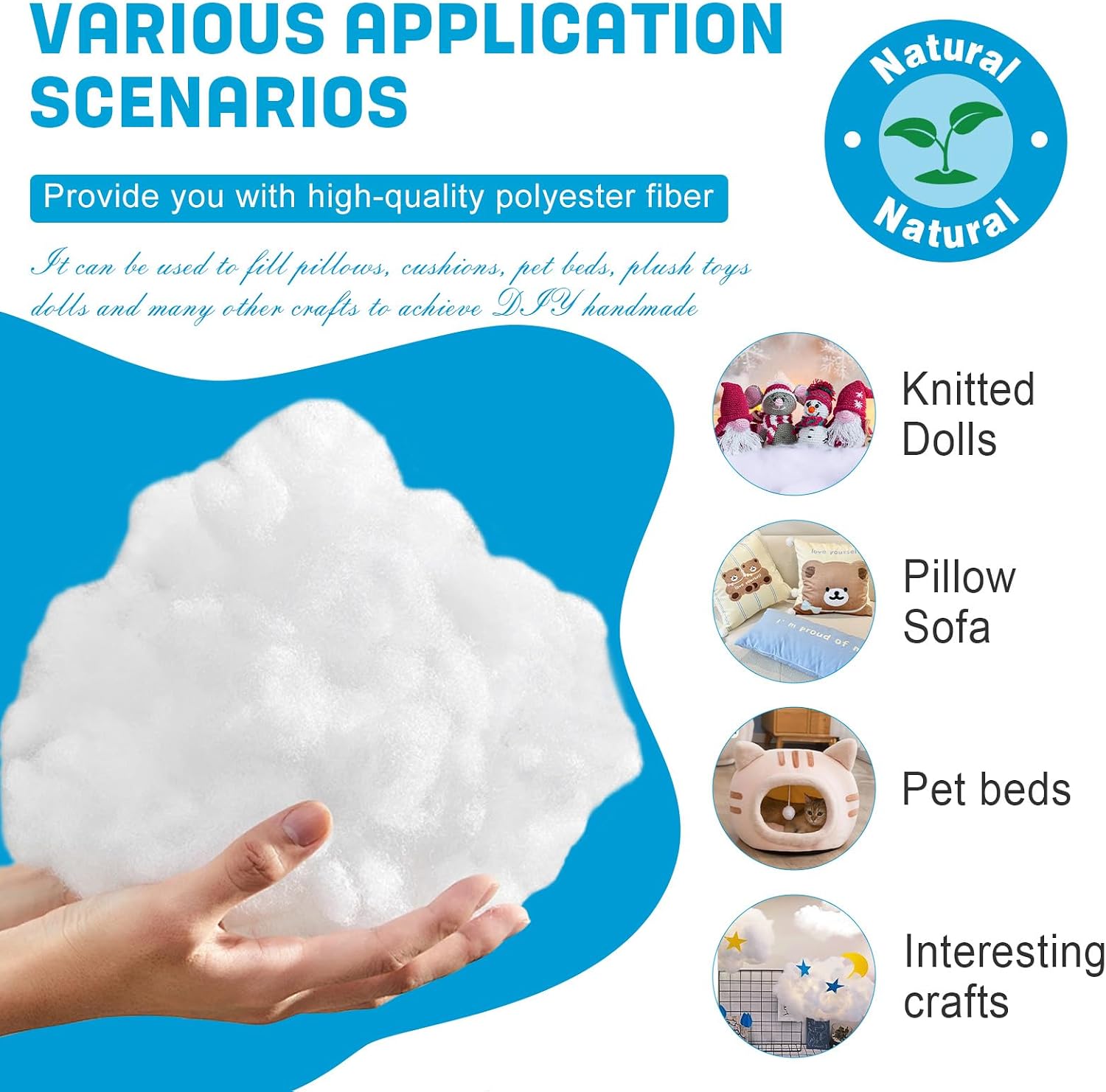 BUTUZE 250g/8.8oz Polyfill Stuffing Fiber Fill,Stuffing for Stuffed Animals