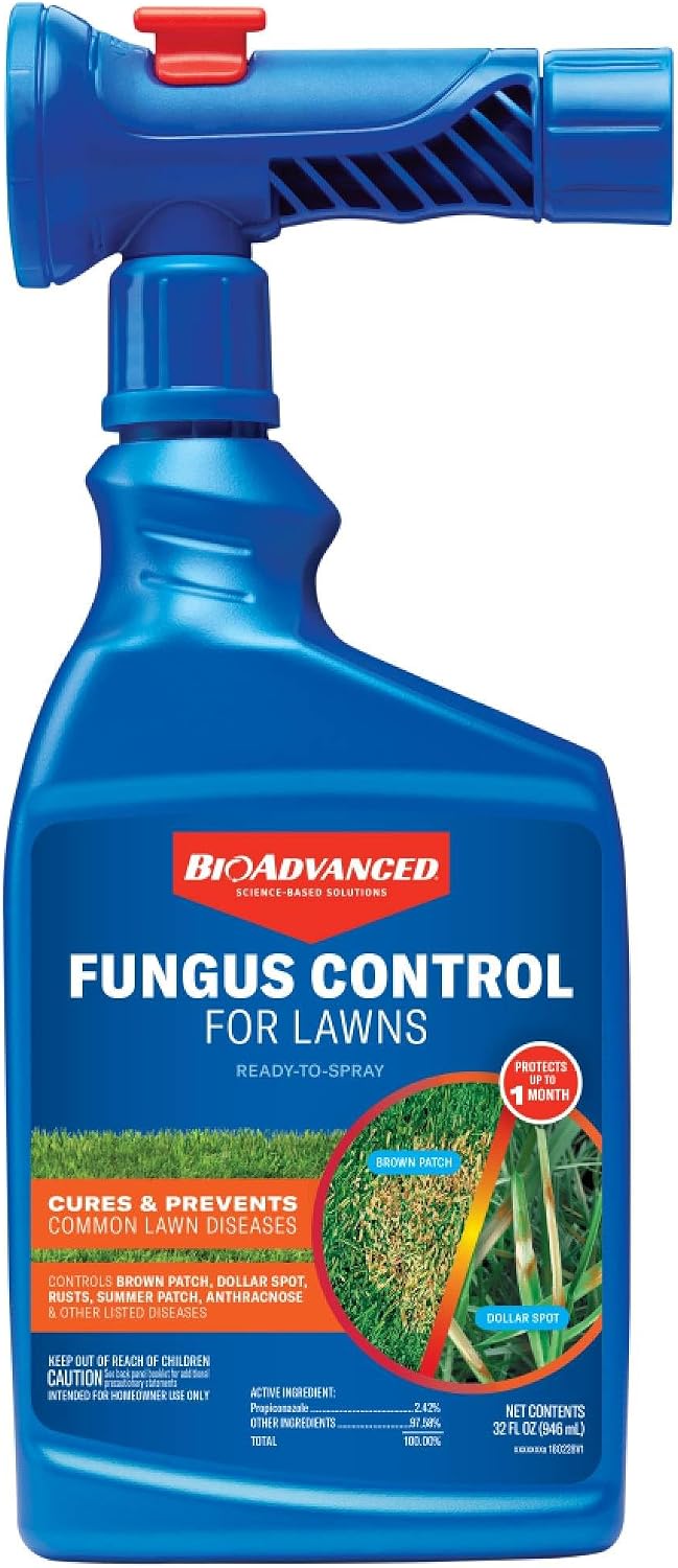 BioAdvanced Fungus Control for Lawns - 32 fl oz Bottle | Ready-to-Spray - Cures and Prevents Lawn Diseases - Up to 1 Month Protection - Covers 5,000 Square Feet
