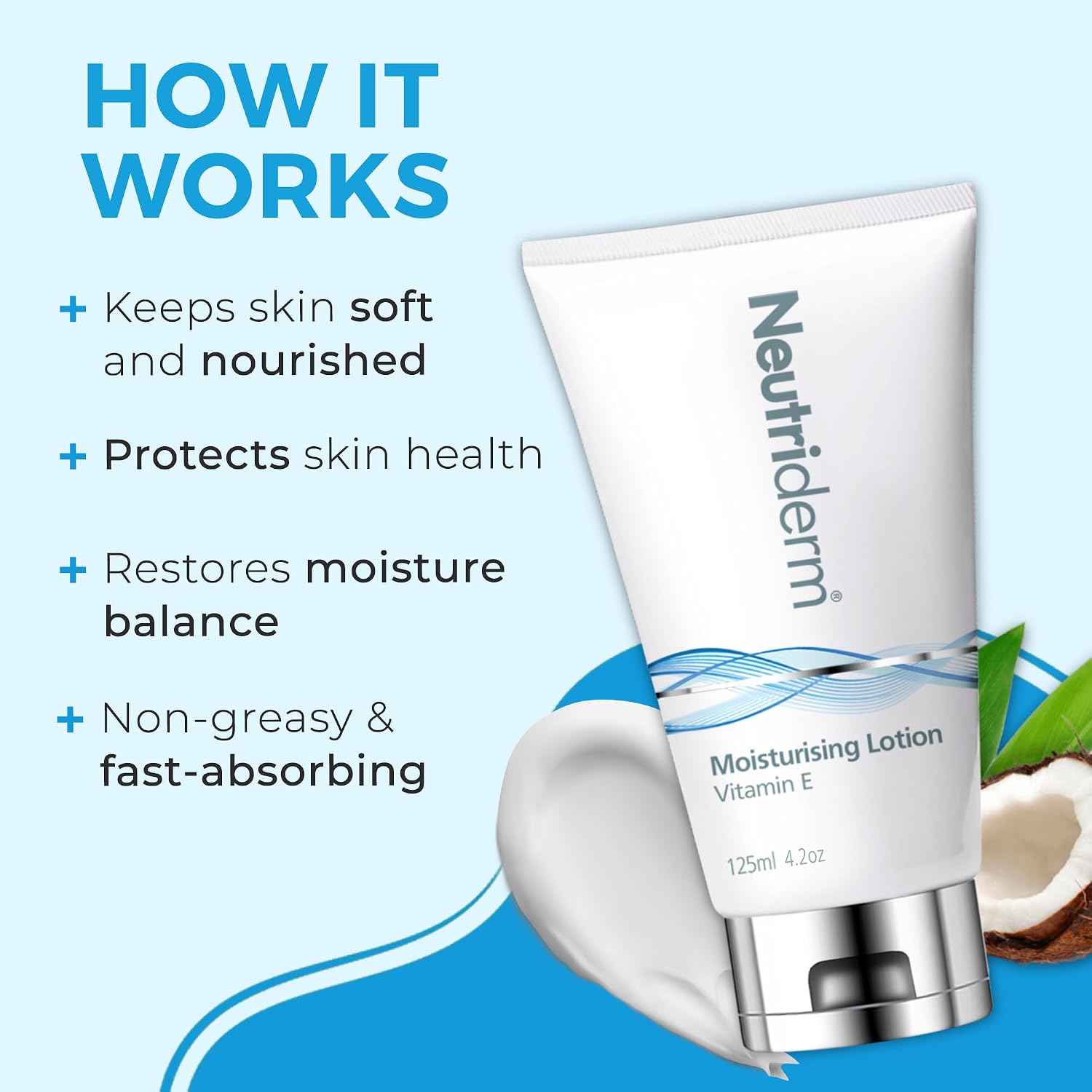 NEUTRIDERM Daily Face Moisturizer with Natural Vitamin E Cream, Moisturizing Lotion for Face and Body, Wrinkles, Dry, Acne-Prone
