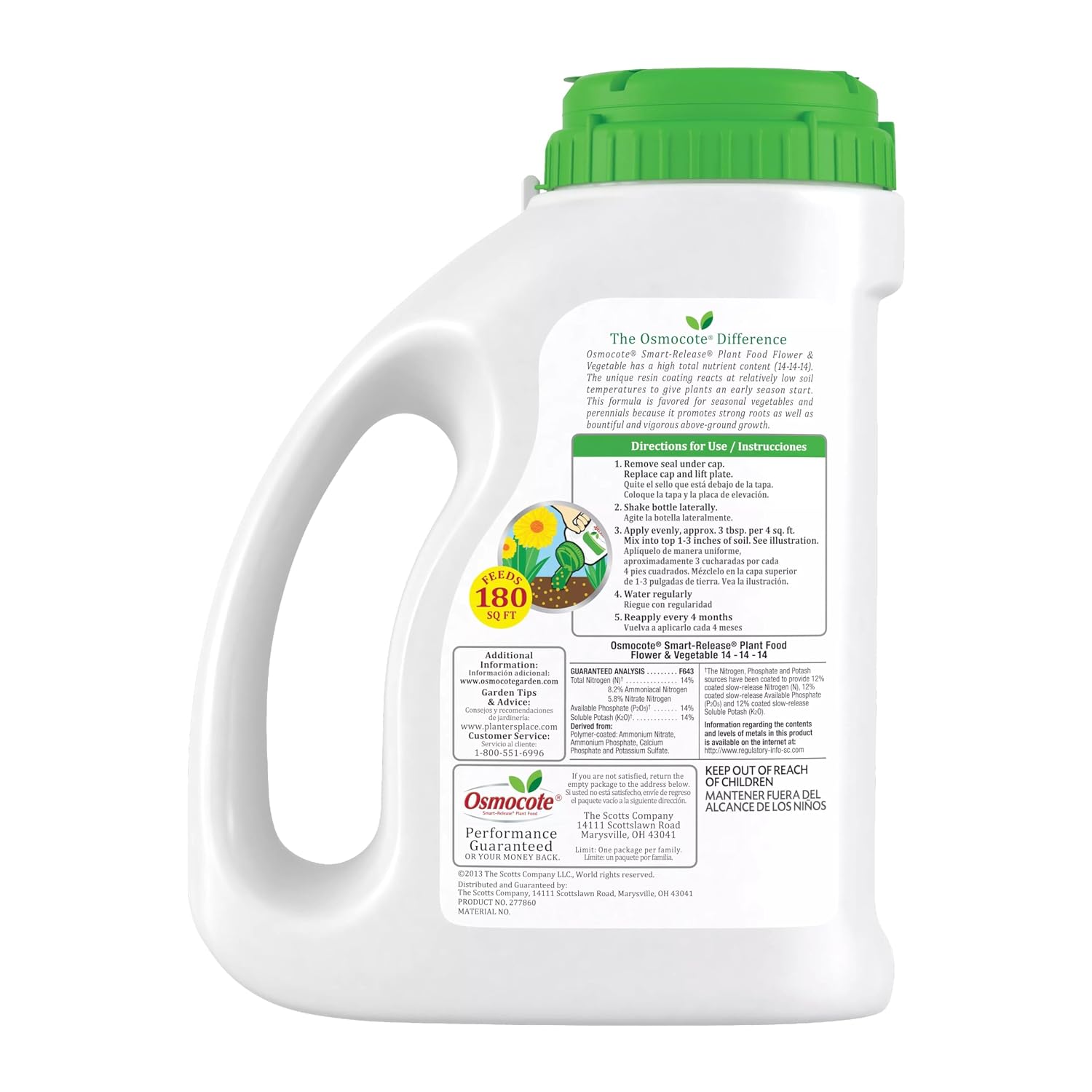 Osmocote Smart-Release Plant Food Flower & Vegetable, 4.5 lb. | For Edible Plants, Seasonal Vegetables, Fruits, Flowers, Herbs and More