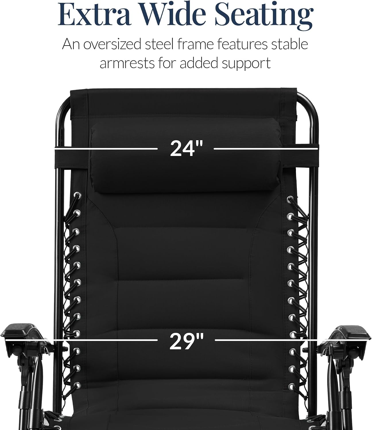 Best Choice Products Oversized Padded Zero Gravity Chair, Folding Outdoor Patio Recliner, XL Anti Gravity Lounger for Backyard w/Headrest, Cup Holder
