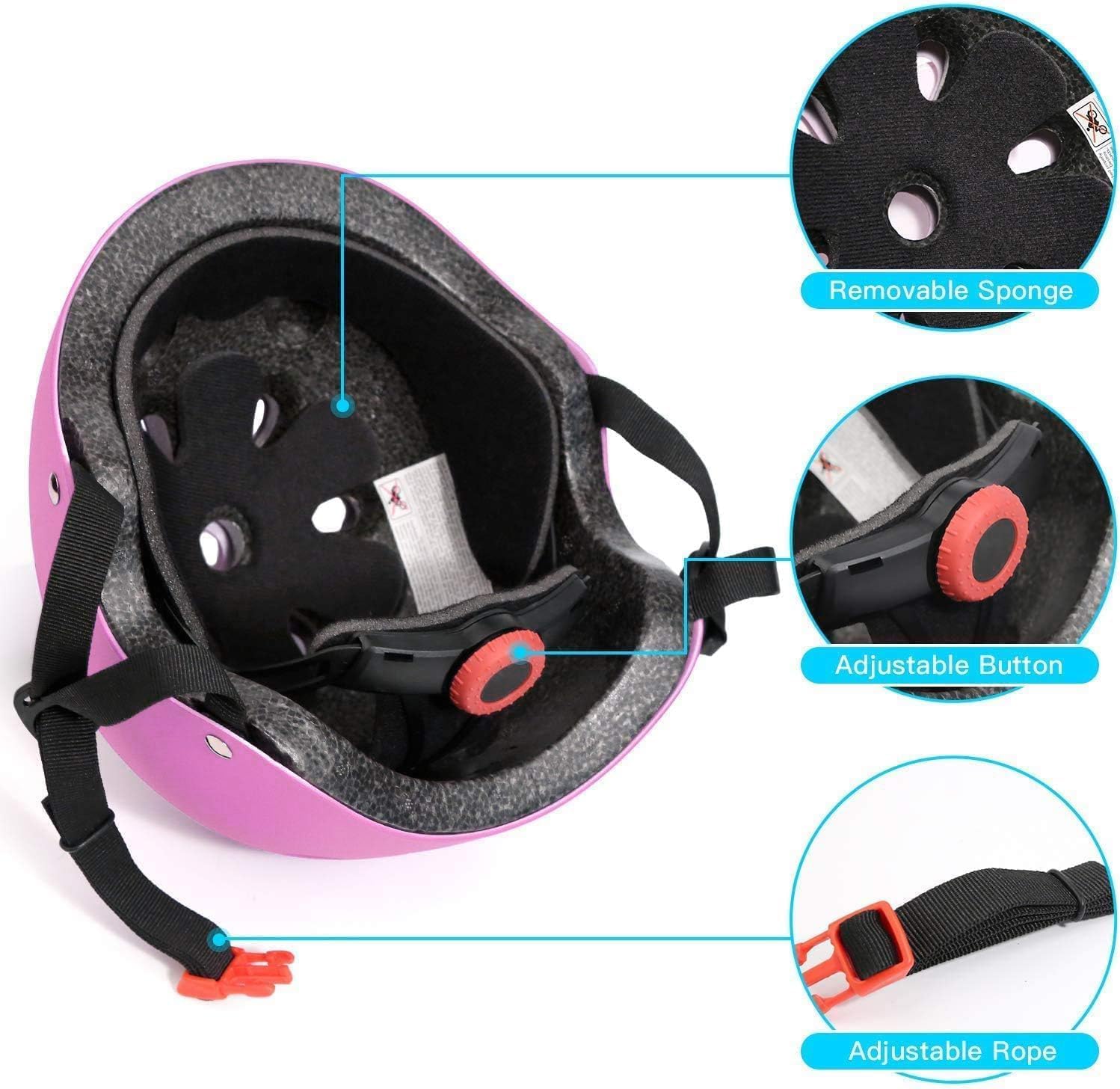 Color Gradient Adjustable Kids Bike Helmet Toddler Helmets for 3-5-8-14 Years Kids Girls Boys Youth Bicycle Helmet for Scooter Balance Bike Roller