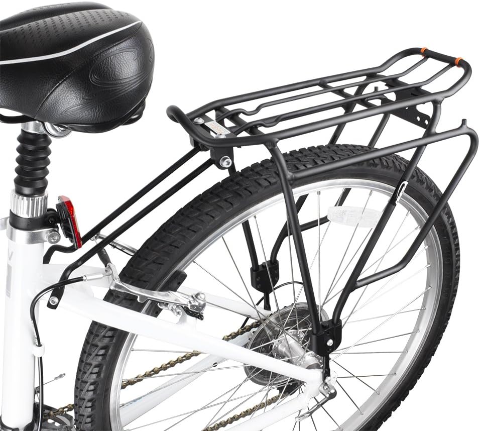 Ibera Bike Rack - Bicycle Touring Carrier Plus+ for Disc Brake/Non-Disc Brake Mount, Fat Tire Bikes, Frame-Mounted for Heavier Top & Side Loads, Height Adjustable for 26"-29" Frames