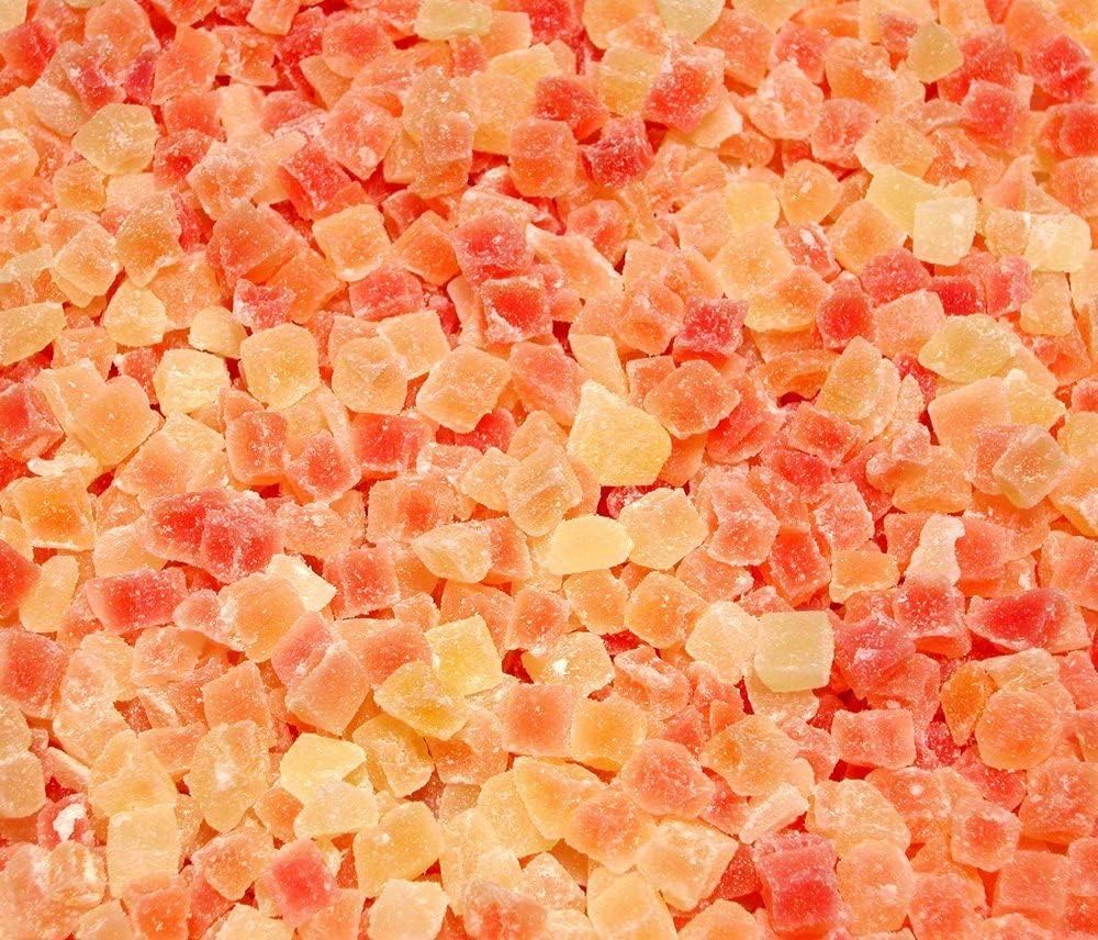 Dried Diced Papaya, Low Sugar No Sulfur (Unsulfured Natural Dices, no SO2) (11 lb)