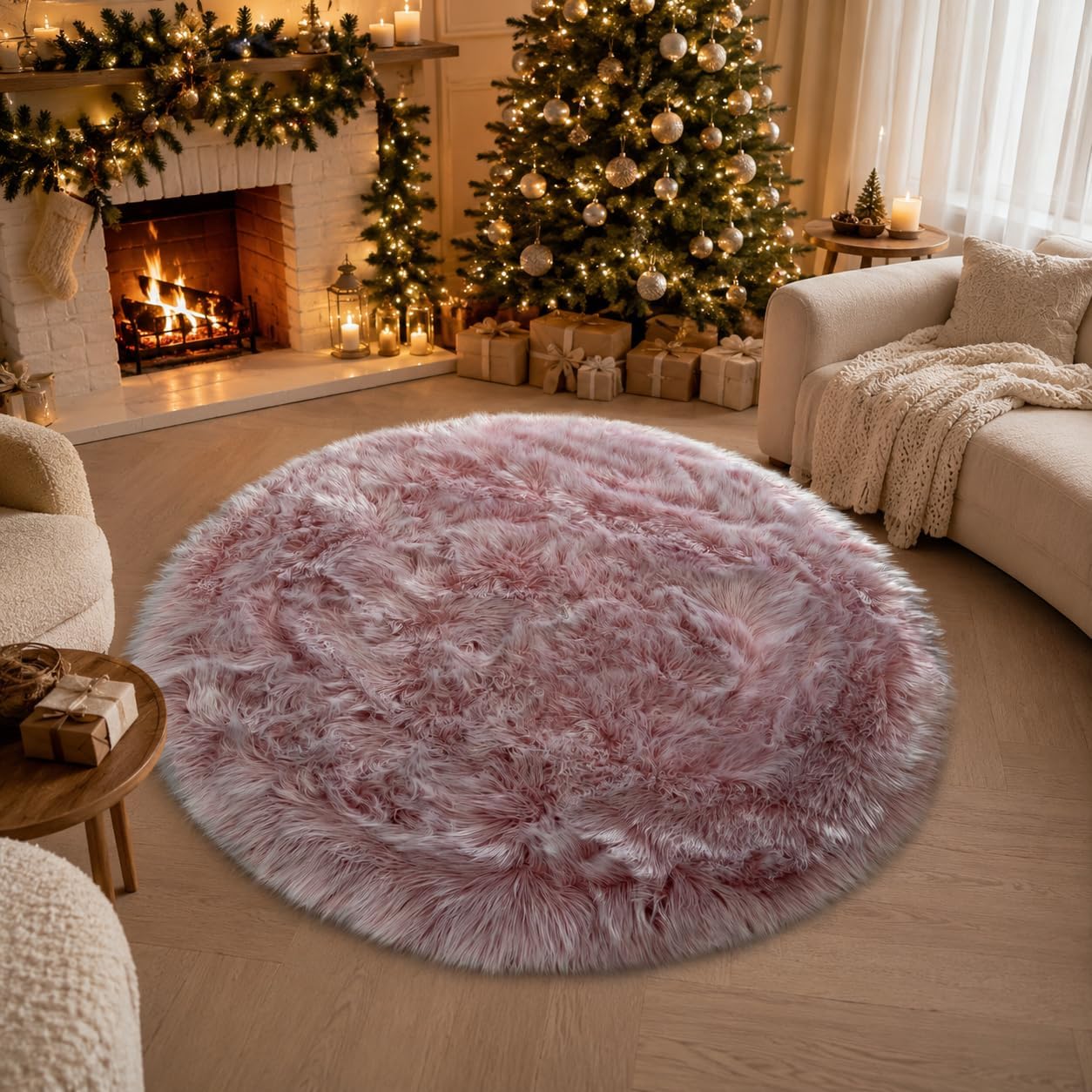 EasyJoy Ultra Soft Fluffy Shaggy Area Rug Faux Fur Rug Chair Cover Seat Pad Fuzzy Area Rug for Bedroom Floor Sofa Living Room (2 x 6 ft Sheepskin