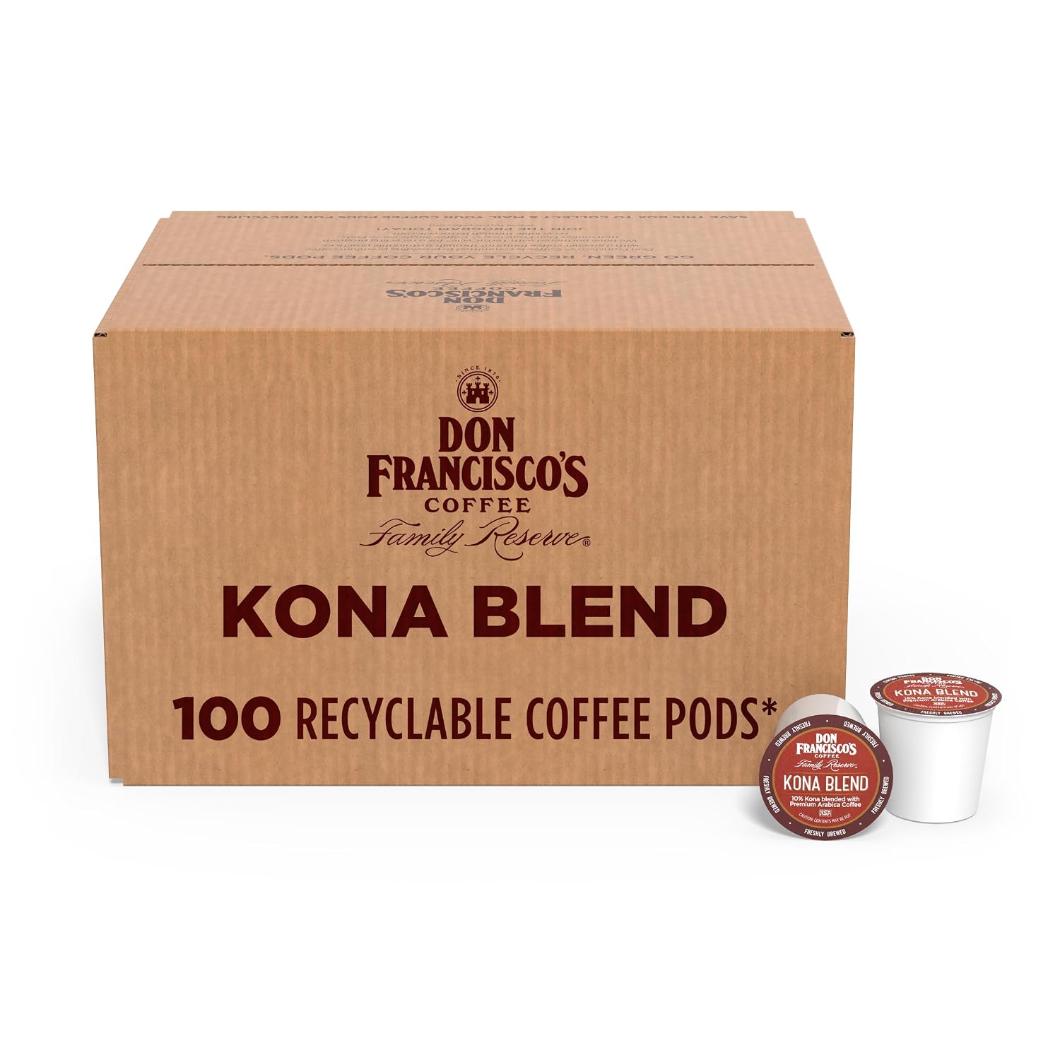 Don Francisco's Kona Blend Single Serve Coffee Pods, Medium Roast, 24ct | Compatible with Keurig Coffee Pod Brewers, 100% Arabica Coffee, Convenient Single Serve Brewing, Fresh Brew in Every Cup
