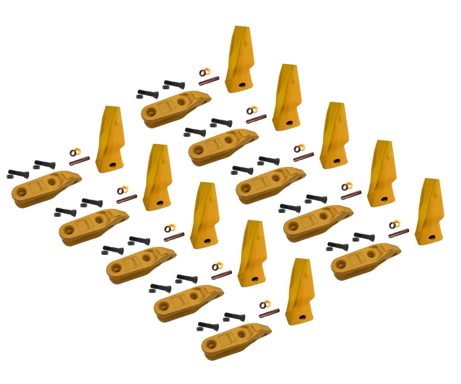 CAT Style J250 Bolt-On Wheel Loader Center Adapter/Shank, HD Abrasion Bucket Tooth & Pin- 1U-0257, 9N-4253 (3)