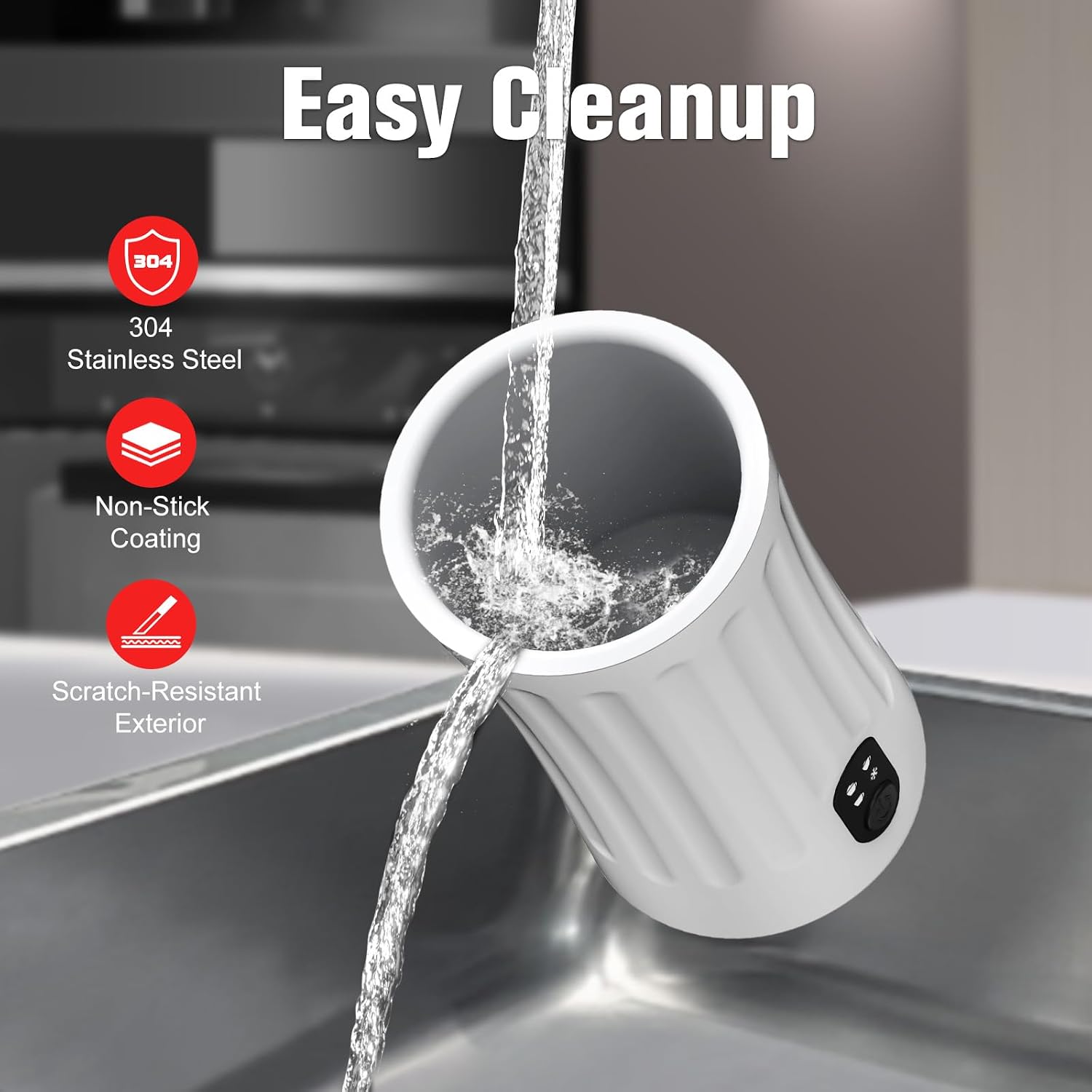 Milk Frother, 4-in-1 Milk Steamer and Frother, 8.1oz, White | Milk Warm and Cold Foam Maker, Auto Shut-Off Frother for Coffee, Latte, Cappuccino, Macchiato
