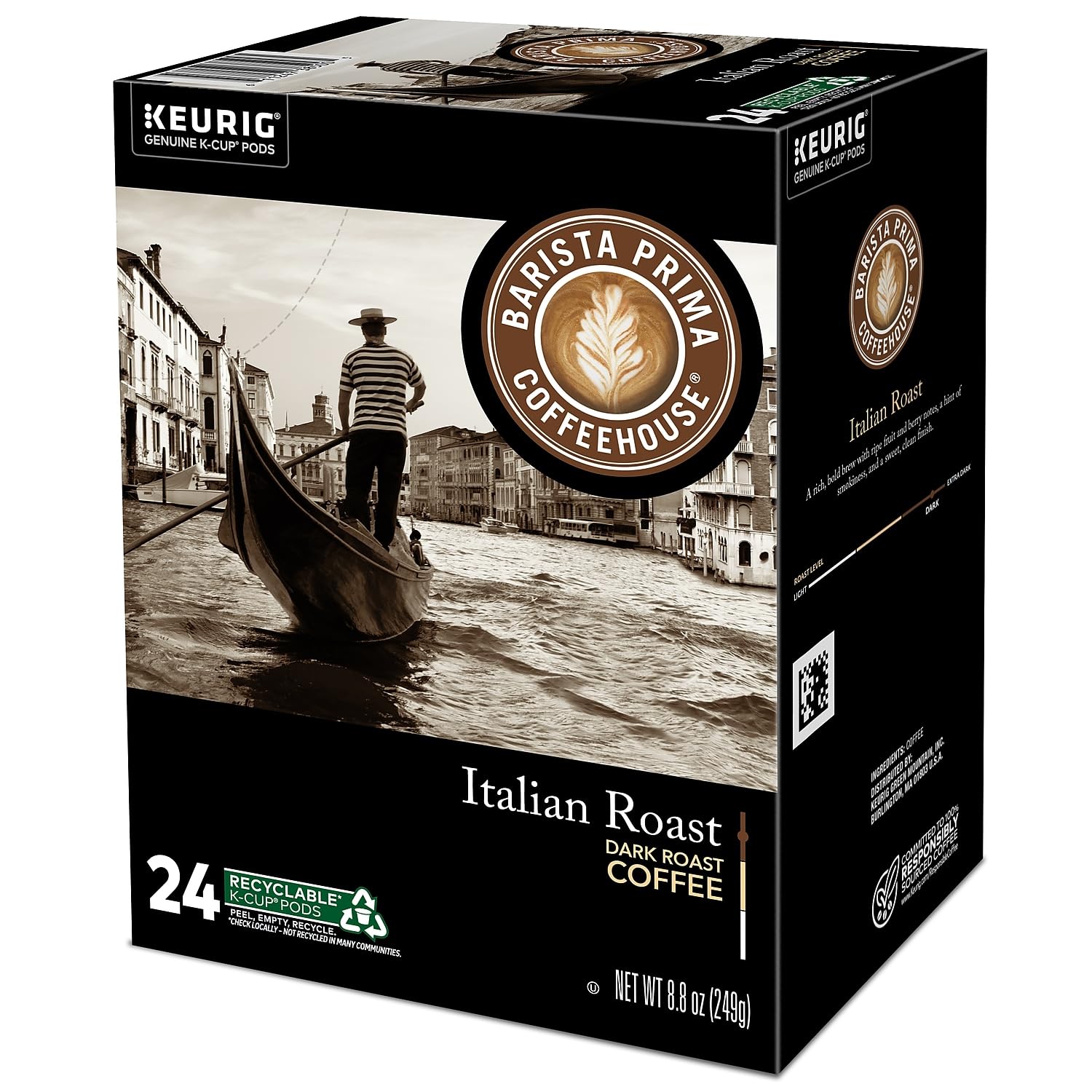 Barista Prima Coffeehouse Medium Dark Roast Extra Bold K-Cup for Keurig Brewers, Colombia Coffee 24 count (Pack of 4) (Packaging May Vary)