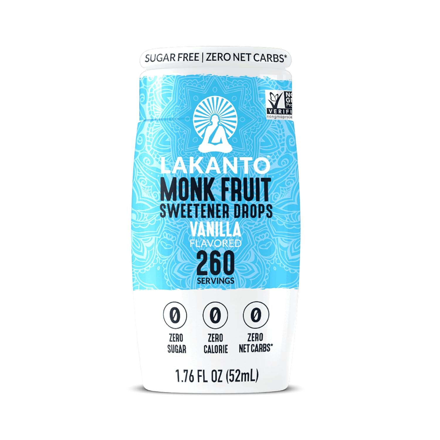 Lakanto Liquid Monk Fruit Extract Drops, Original, 1.76 Fl Oz | Erythritol Free Sugar Substitute Sweetener, For Coffee, Tea, Smoothies, Oatmeal, Yogurt, Cocktails, Zero Sugar, Vegan, Keto