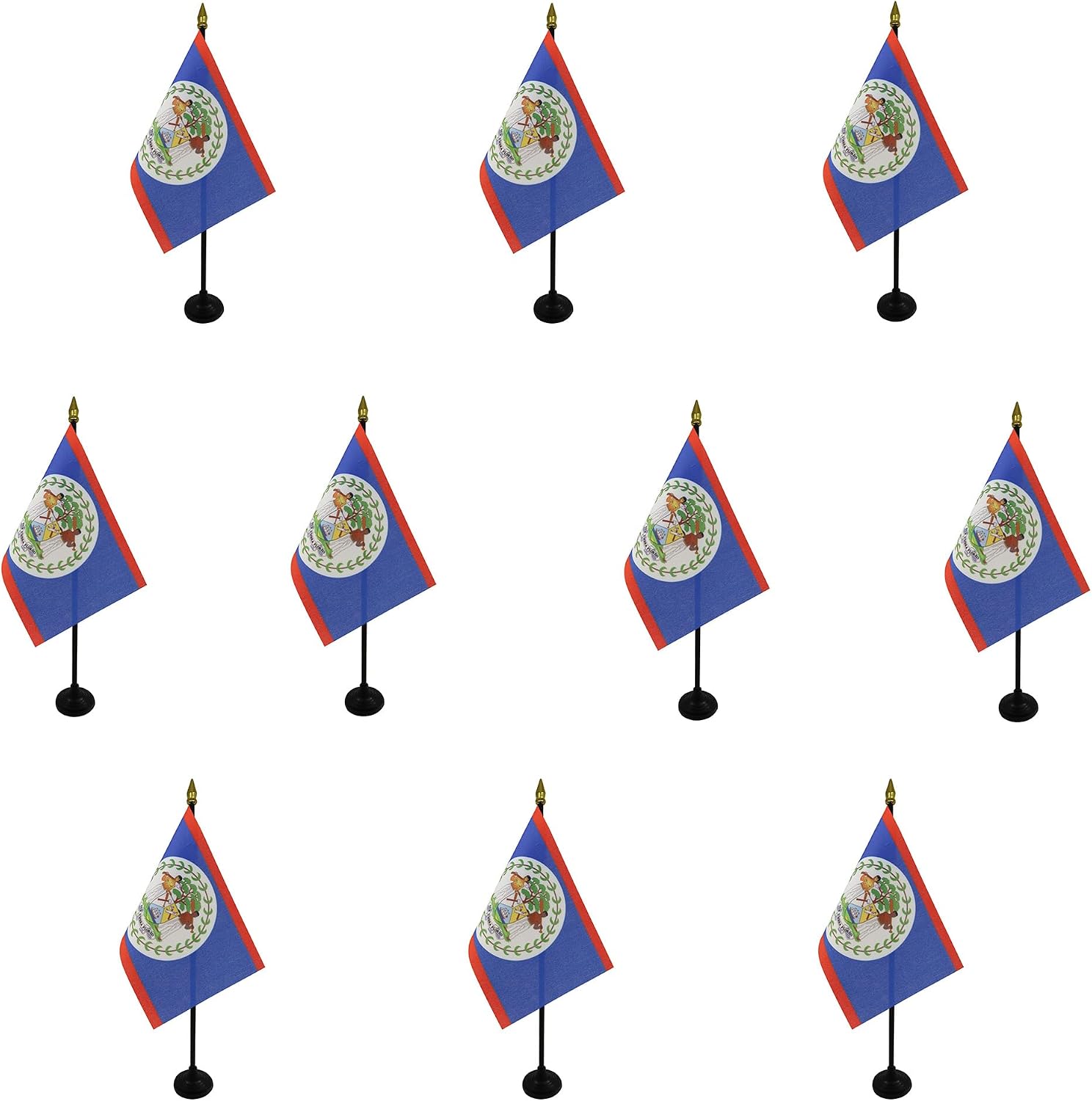 AZ FLAG Nicaragua Table Flag 4x6 in 100D Polyester Plastic Base | Indoor use Nicaraguan 15x10 cm desk flag stitched finish with reinforced edges with plastic pole and gold finial