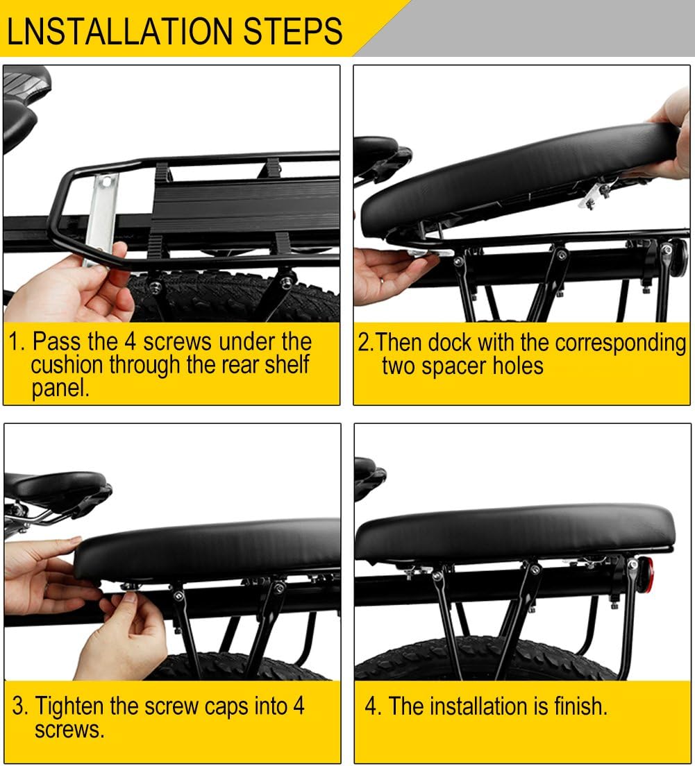 TOPCABIN Bicycle Manned Cushion Mountain Bike Back Shelf Seat Cushion Manned Comfortable Saddle Children Back Seat