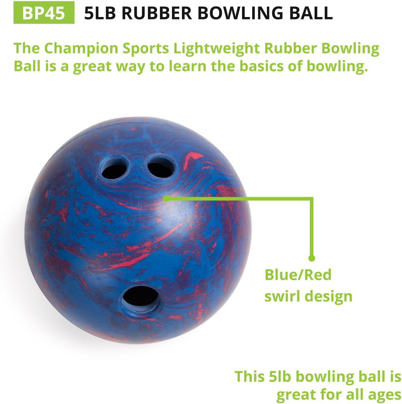 Champion Sports Rubber Bowling Ball