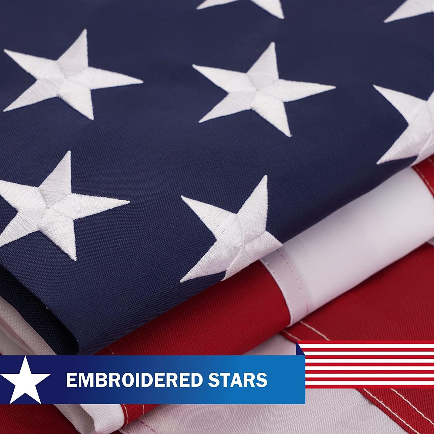 TOPFLAGS American Flag 4x6 Heavy Duty Outdoor US Flags for Outside Embroidered Stars USA Banner Sewn Stripes with Brass Grommets Vibrant Color