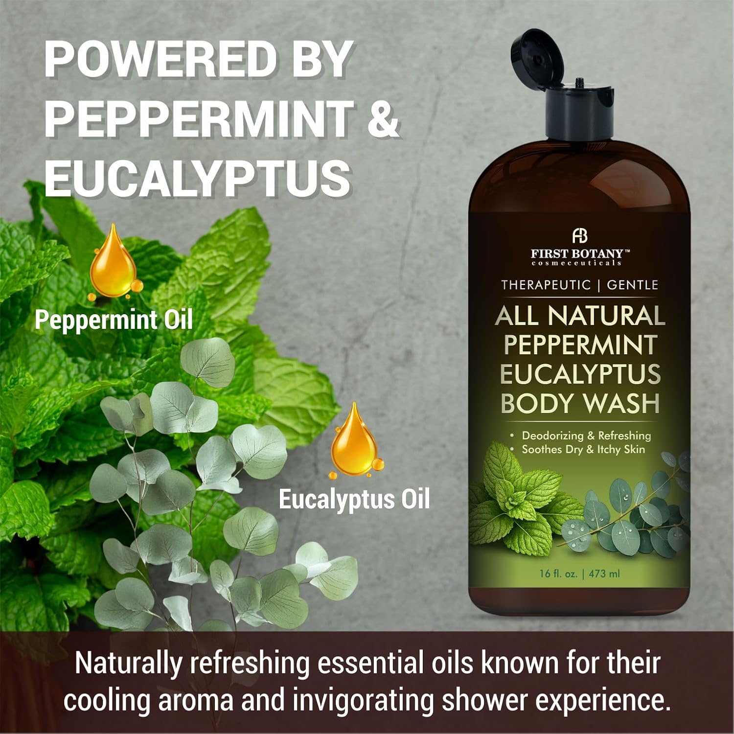 Tea Tree Eucalyptus Body Wash & Skin Cleanser for Women & Men, 16 Fl Oz