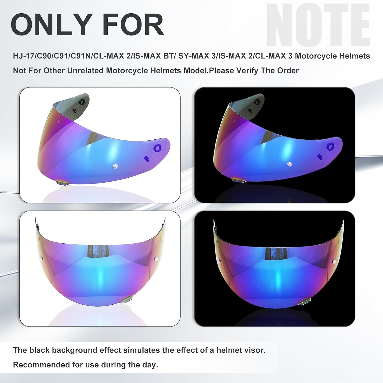 VCOROS C91 Helmet Shield for HJ-17 C90 C91N CL-MAX 2 IS-MAX BT SY-MAX 3 | UV400 Protection,Tinted Face Shield for HJ-17 C90 C91N CL-MAX 2 IS-MAX BT SY-MAX 3 IS-MAX 2 CL-MAX 3 Visor Replacement