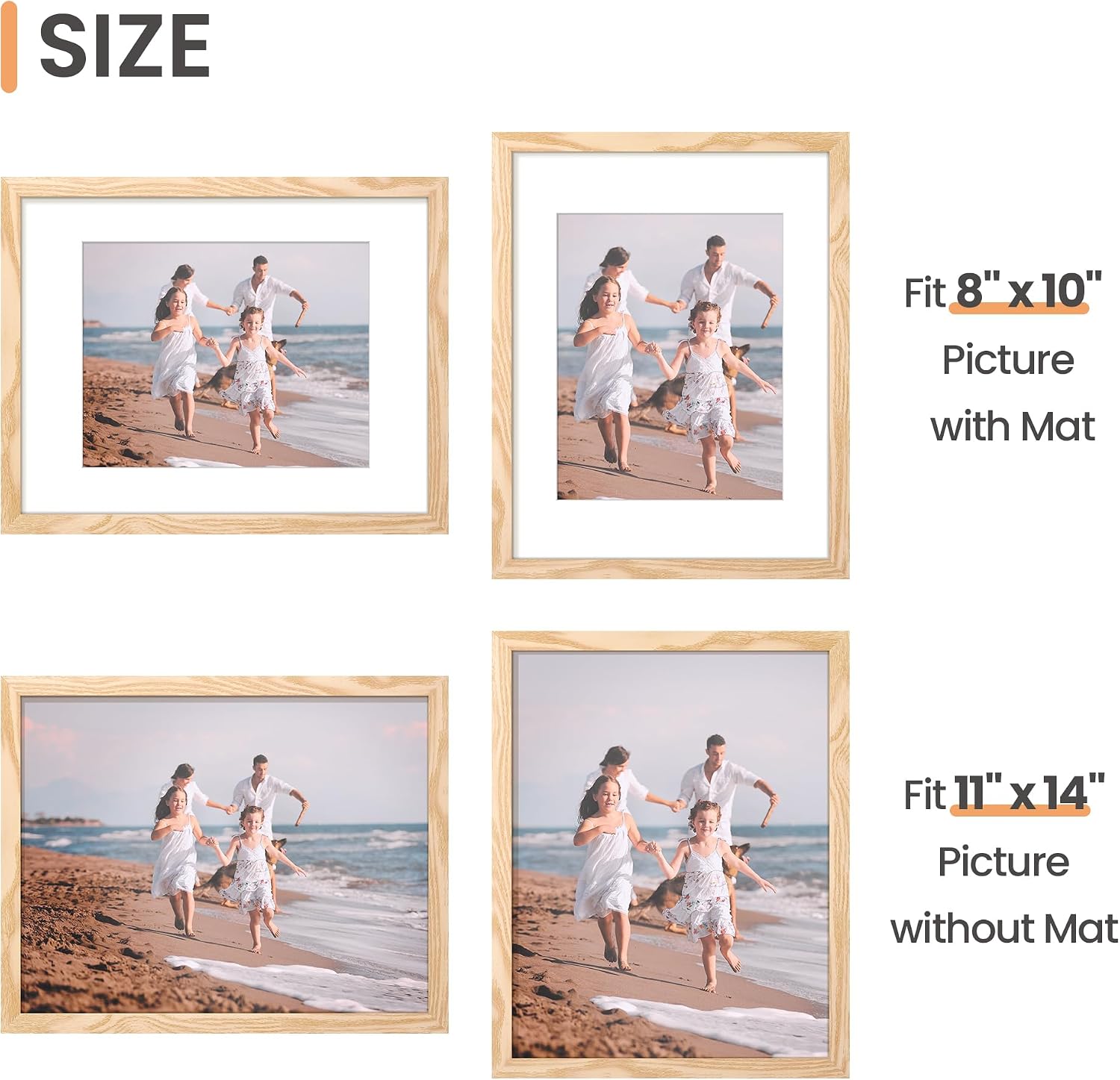 upsimples 12x12 Picture Frame, Gallery Glass Poster Frames Set of 3, Black