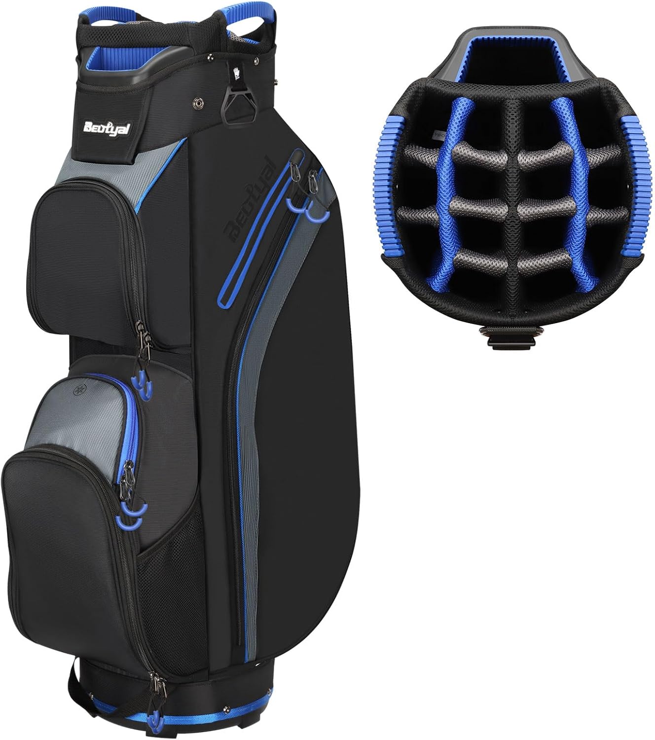 15-Way Golf Cart Bag, Lightweight Golf Club Bag for Men with Cooler | 15 Separate Compartments Easy Club Access Multiple Storage Pockets Cart Strap Channel Beverage Storage and Carry Handles