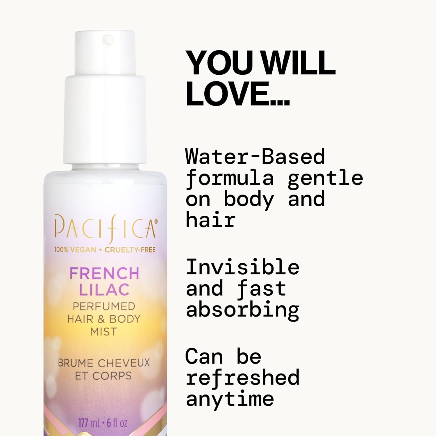 Pacifica Island Vanilla Hair Mist Perfume and Full Body Spray for Women - Fragrance Spray for A Mood-Lifting Experience, Paraben-Free, Clean Beauty No Alcohol, Vegan & Cruelty-Free, 6 oz oz