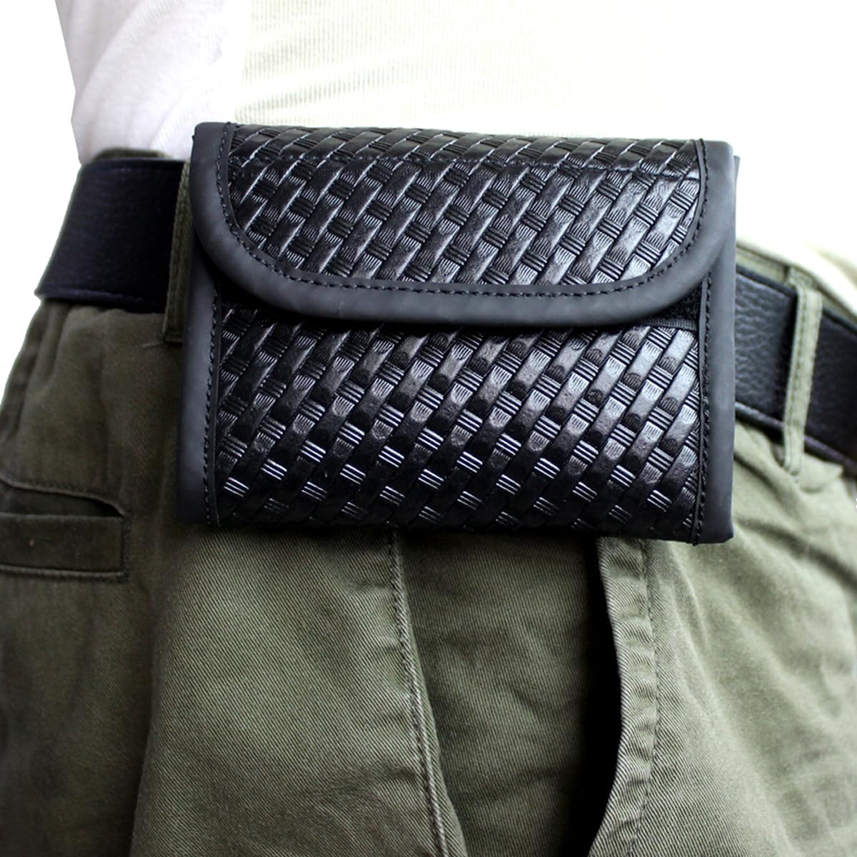 ROCOTACTICAL Flat Latex Glove Pouch, Basketweave Glove Holder for Duty Belt