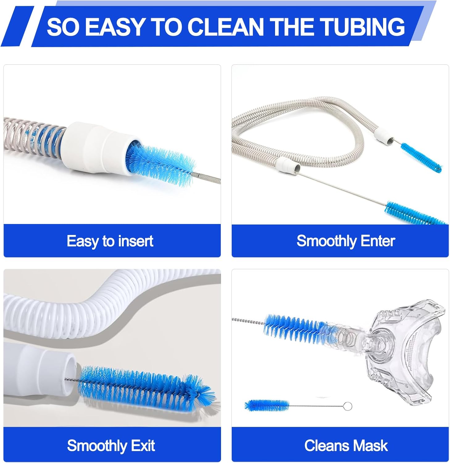 CPAP Cleaning Kit, CPAP Cleaner & CPAP Hose Cleaner Brush for CPAP Machine | CPAP Tube and Mask Cleaning Brush