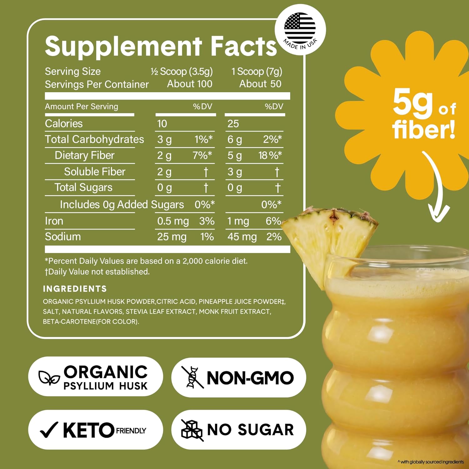 Bellway Super Fiber + Fruit, Organic Psyllium Husk Powder, Sugar-Free