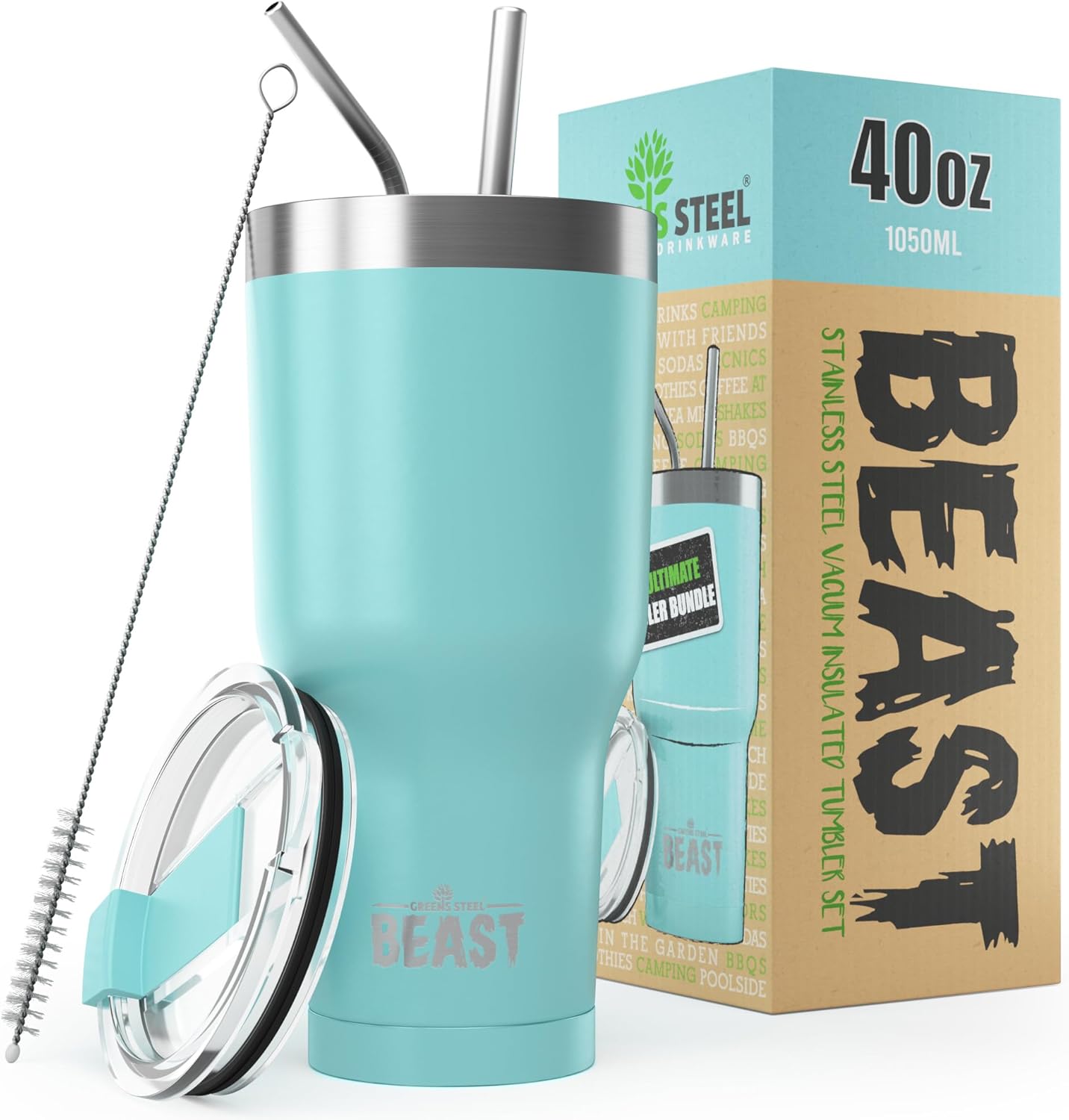 Beast 30 oz Tumbler Stainless Steel Vacuum Insulated Coffee Ice Cup Double Wall Travel Flask (Cupcake Pink)