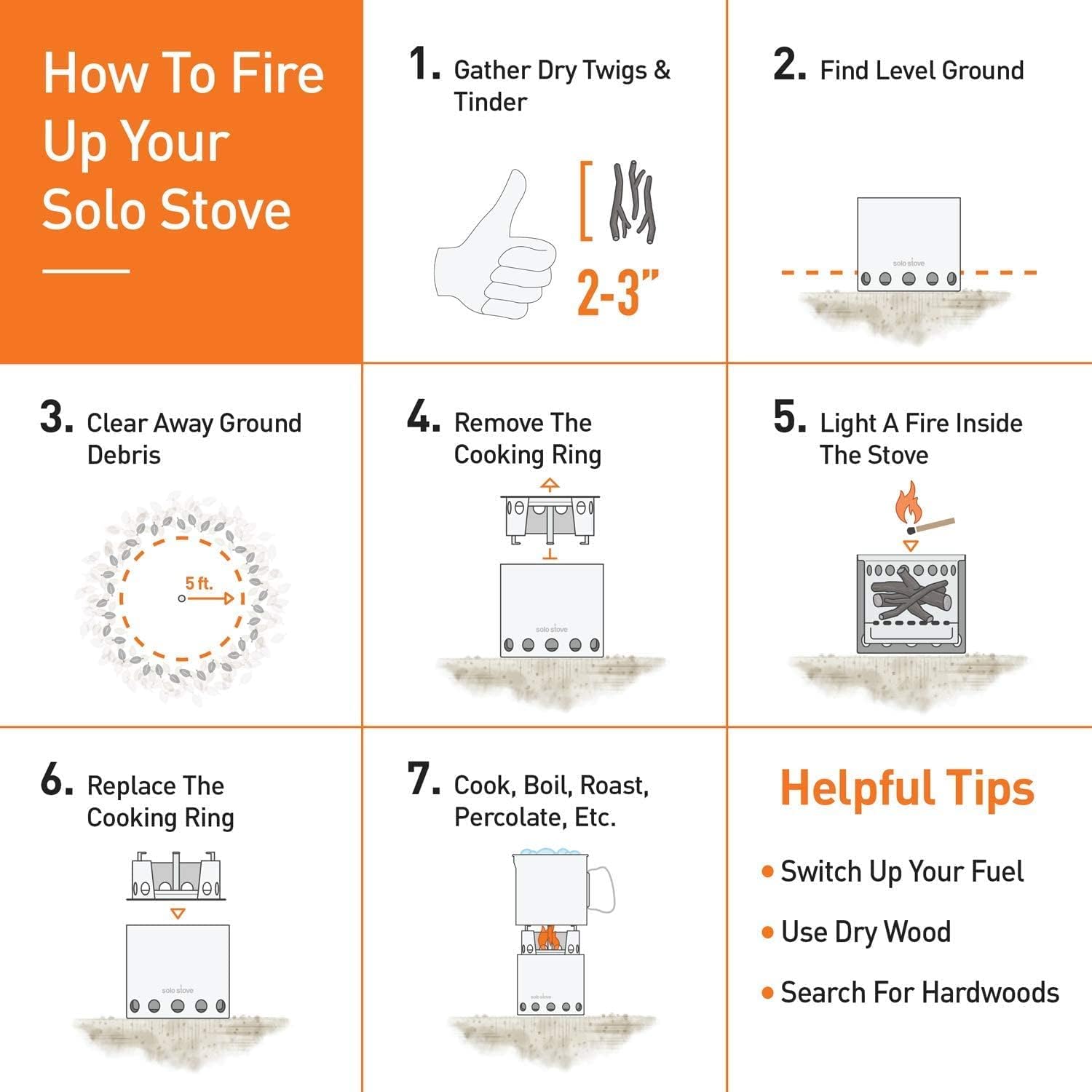 Solo Stove Campfire Camping Stove Portable Stove for Backpacking Outdoor Cooking Great Stainless Steel Camping Backpacking Stove Compact Wood Stove