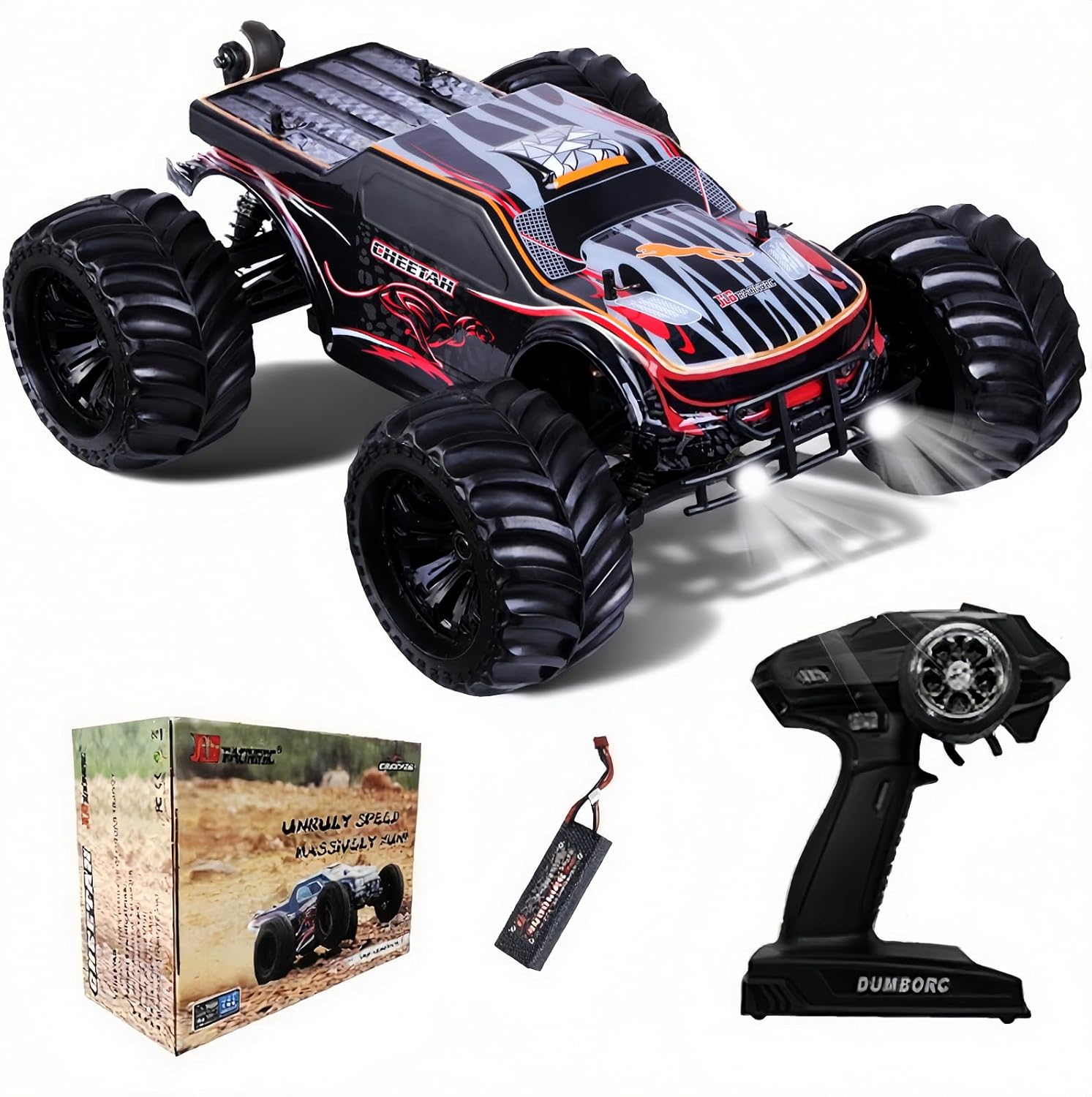 JLBRACINGRC 1/10 Brushless RC Cars for Adults, 80+ KPH, 4WD RC Trucks |120A ESC Monster Trucks, All-Terrain Off-Road Big Remote Control Car
