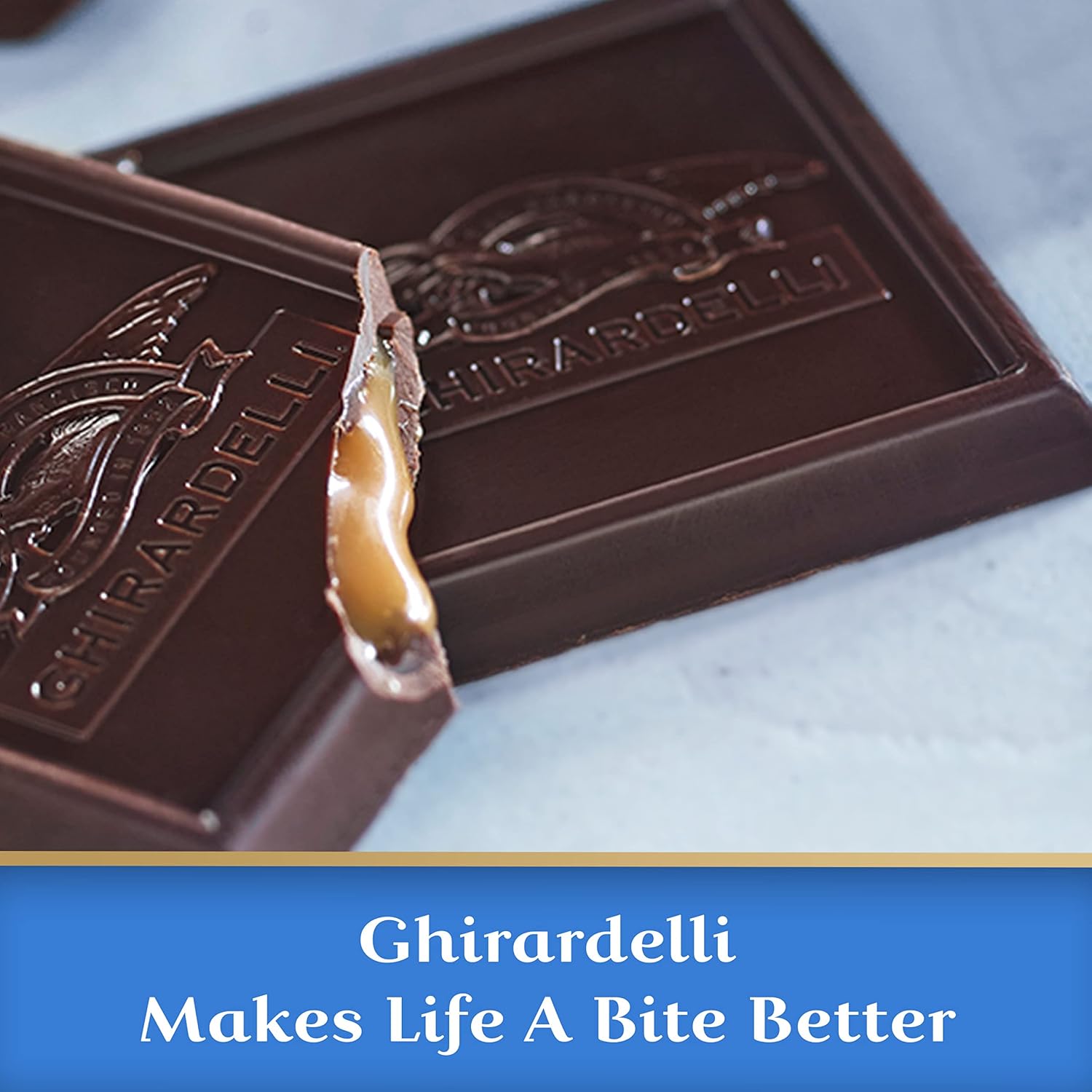 GHIRARDELLI Dark Chocolate Sea Salt Caramel Squares - 5.32 oz Bags - Pack of 6