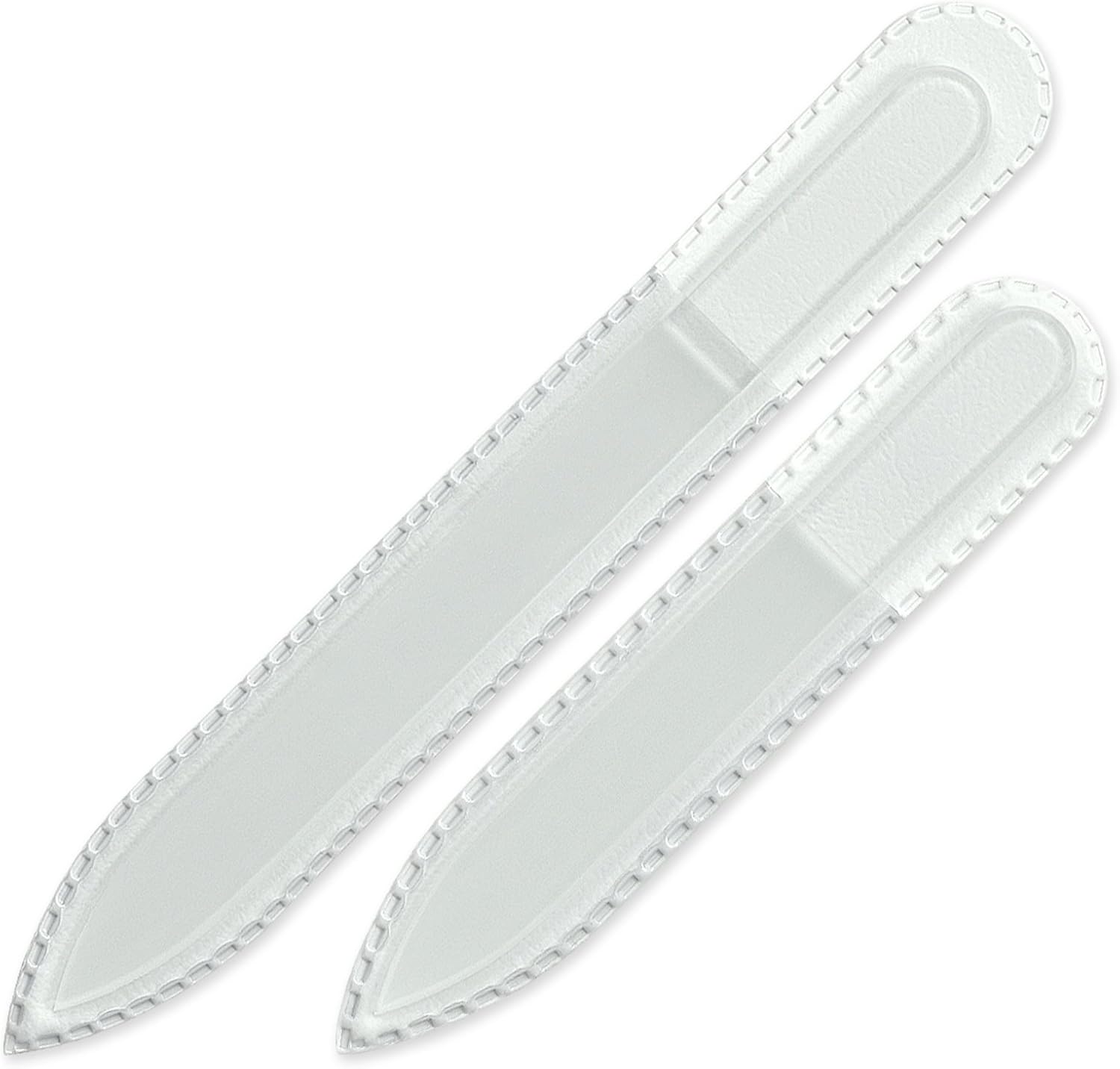 Mont Bleu Set of 2 Czech Glass Nail Files - Genuine Czech Tempered Glass - Handmade - Double Sided - Etched - Crystal Nail Files for Natural Nails