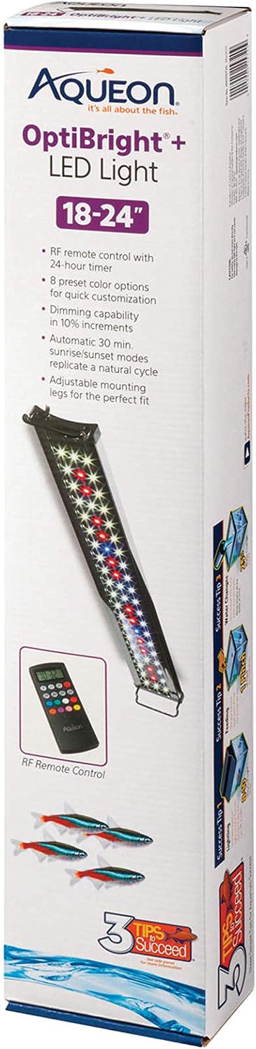 Aqueon Optibright Plus LED Fish Tank Aquarium Lighting System with Remote Control, 30 to 36 Inch | Plus, With Remote Control