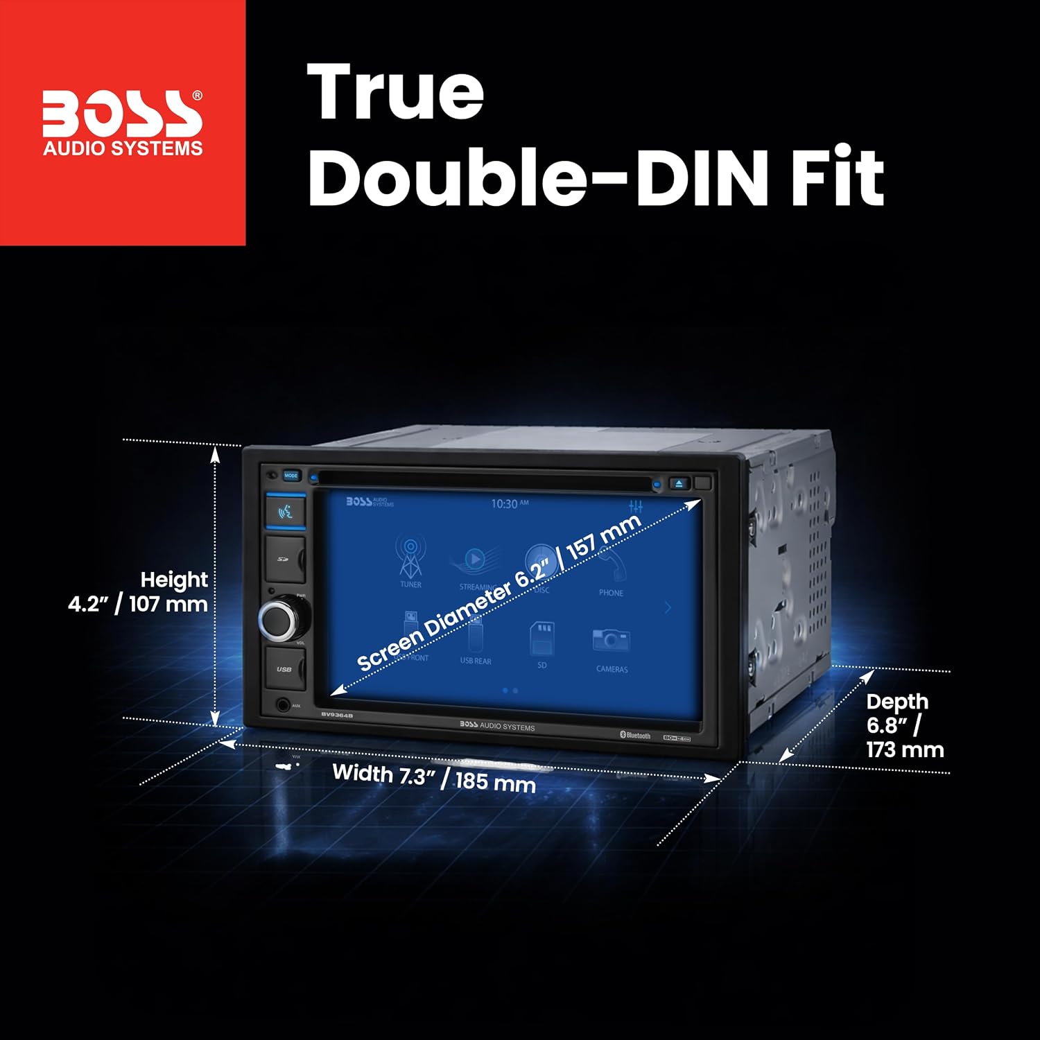 BOSS Audio Systems BV9364B Car Stereo, Hands-Free Calling, Double DIN