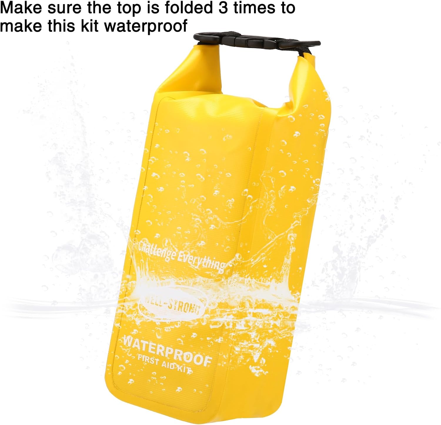 Waterproof First Aid Kit Roll Top Boat Emergency Kit with Waterproof Contents for Fishing Kayaking Boating Swimming Camping Rafting Beach Red
