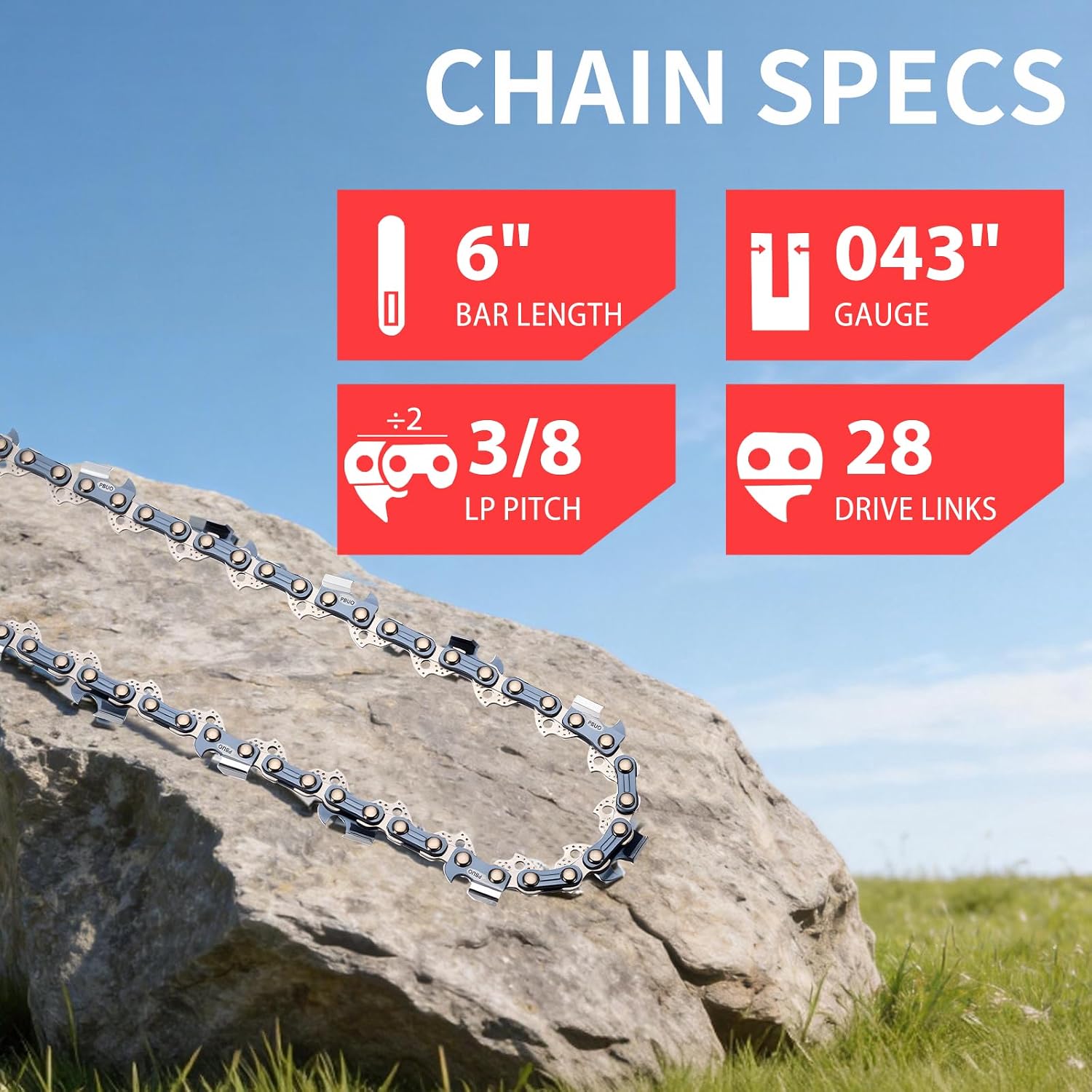 18 Inch Chainsaw Chain Replacement .325" Pitch .063" Gauge 68 Drive Links, Fits Stihl (PRE 2023 .063" Gauge) 025, MS250, MS251, 3005 008 4717-36390050068, Full Chisel, 3 Pack | P-Series