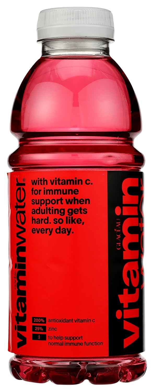 vitaminwater Power-C Dragonfruit Water Beverage, 16.9 fl oz, 6 pack | Bottled, nutrient-enhanced flavored water drink with 90 calories per bottle, antioxidants, and vitamins