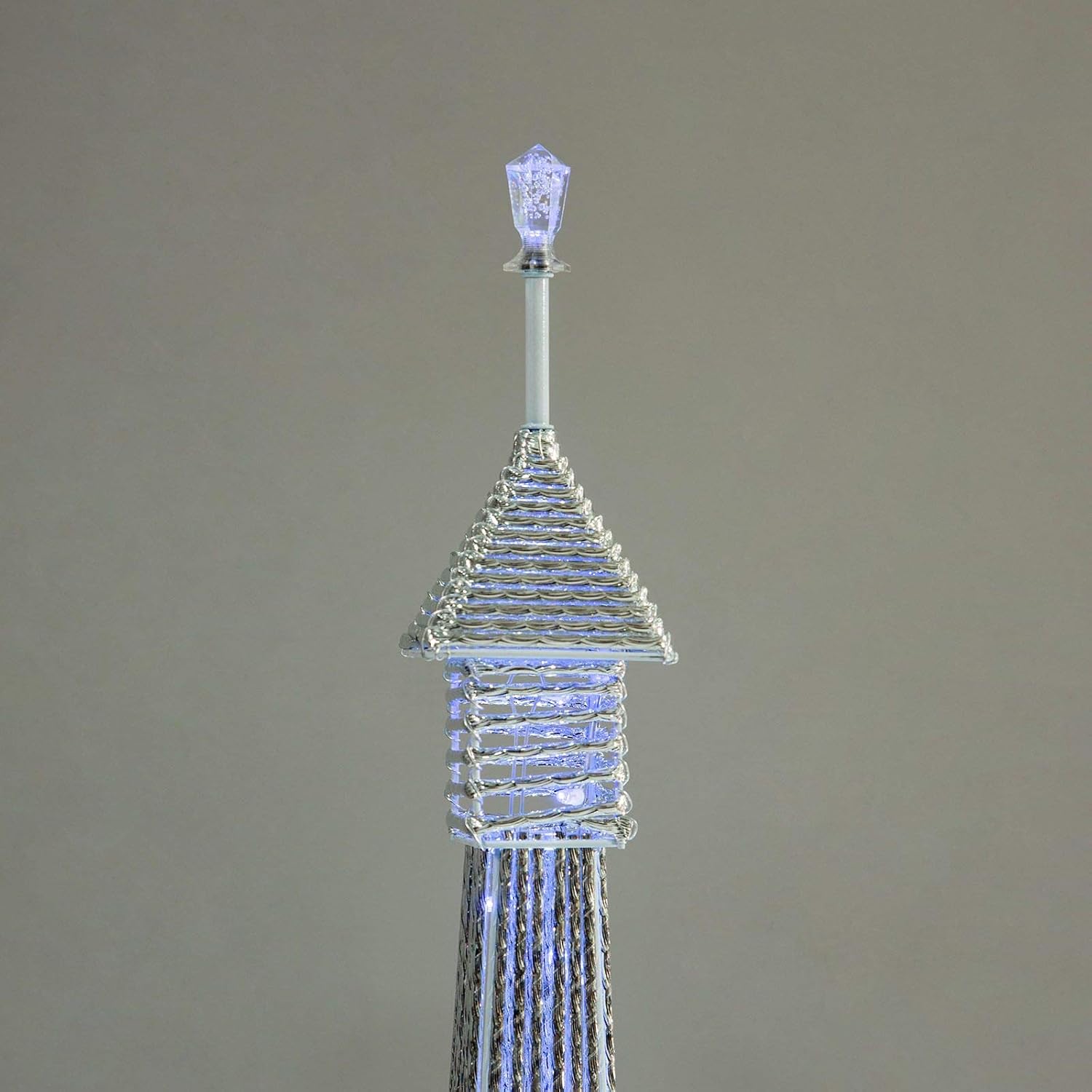 39-Inch Silver Metal Color Changing Eiffel Tower with 80 LED Lights - Wedding Party Home Decorations Supplies