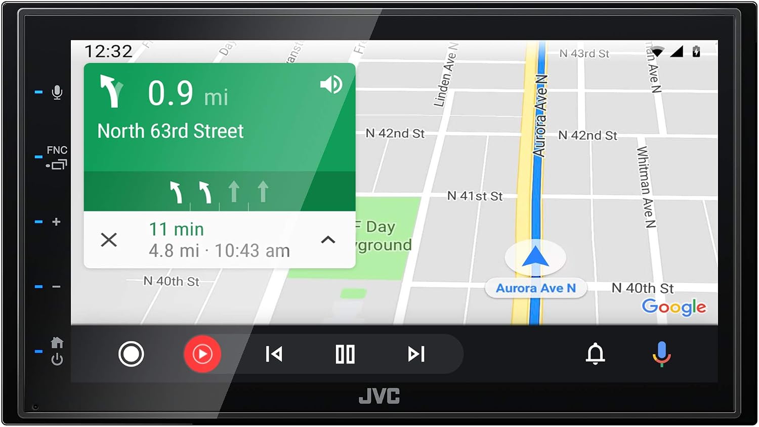 JVC KW-V660BT Apple CarPlay Android Auto DVD/CD Player w/ 6.8" Capacitive Touchscreen, Bluetooth Audio and Hands Free Calling, MP3 Player, Double DIN