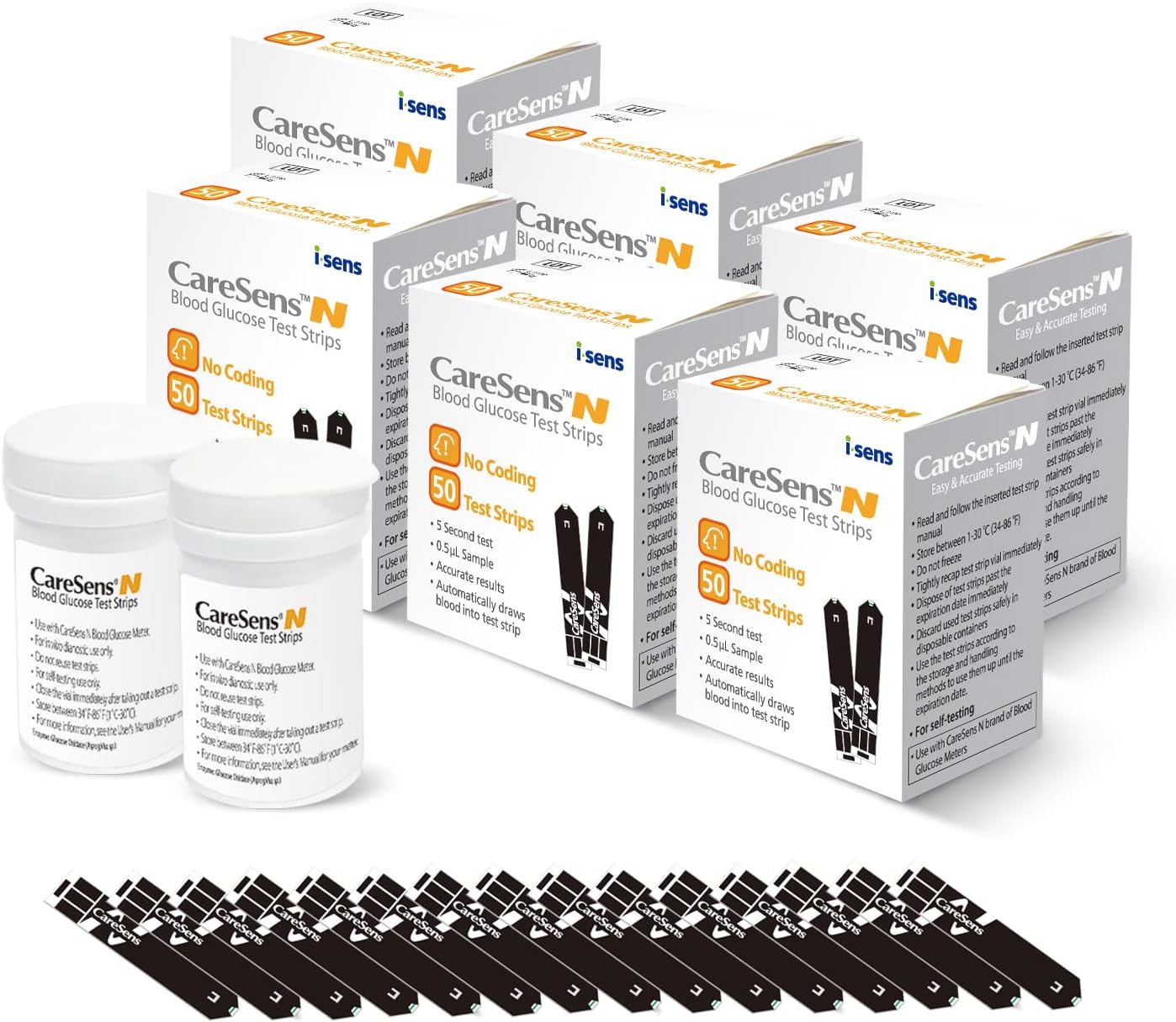 CareSens N Blood Glucose Test Strips (50 ct) - Only for CareSens N Family Meter Kits…