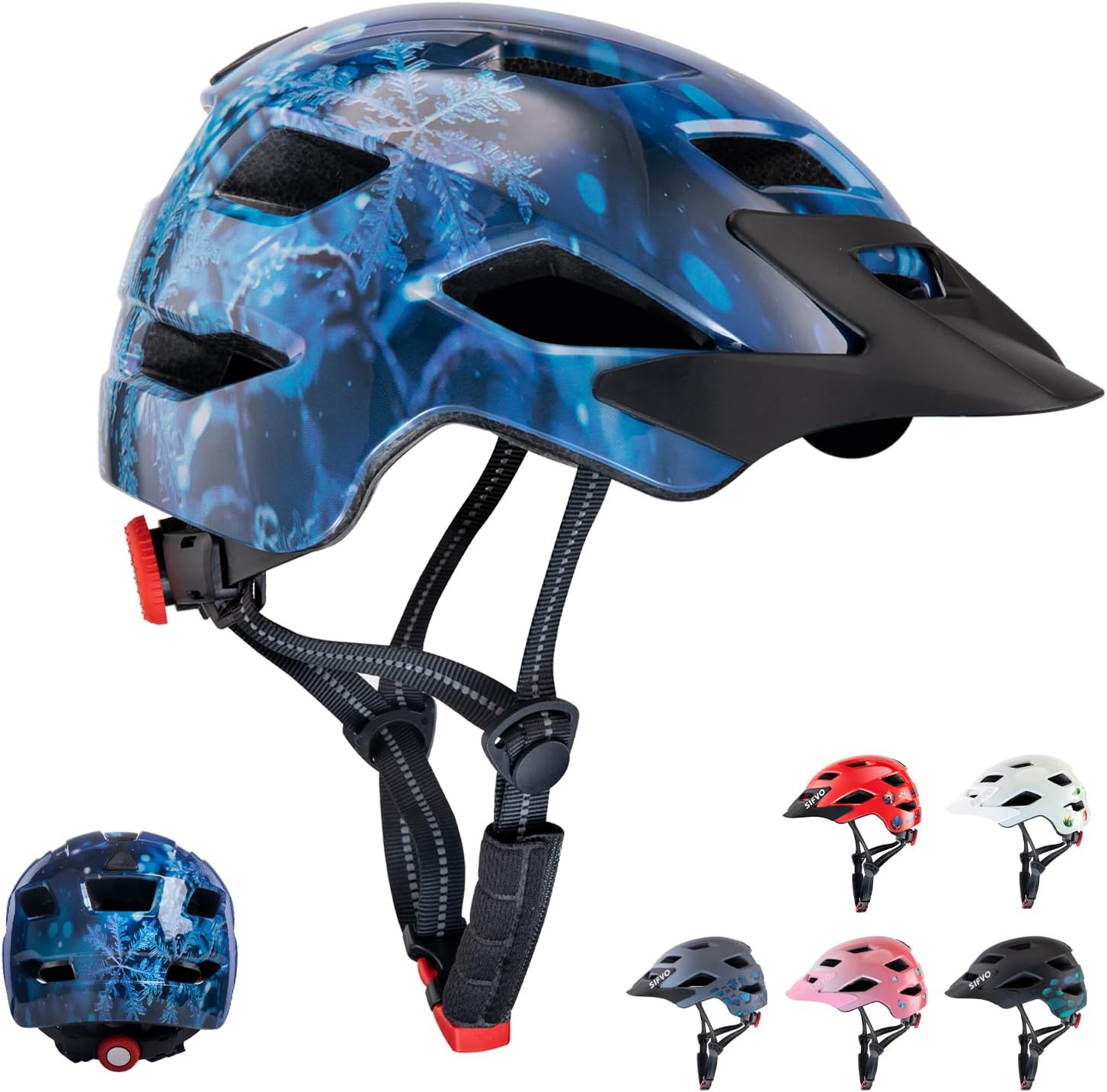 Kids Helmet, SIFVO Kids Bike Helmet Boys and Girls Bike Helmet with Cool Visor Helmet for Kids 5-14